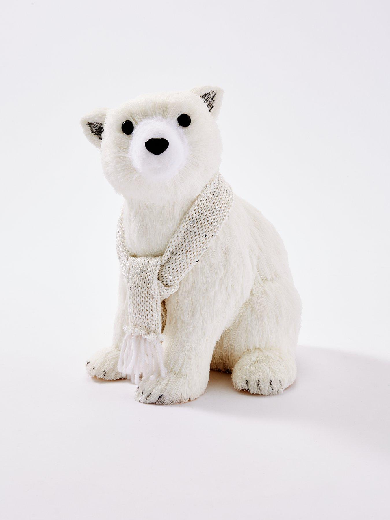 very-home-27-cm-flocked-polar-bear-in-scarf-christmas-decorationstillFront