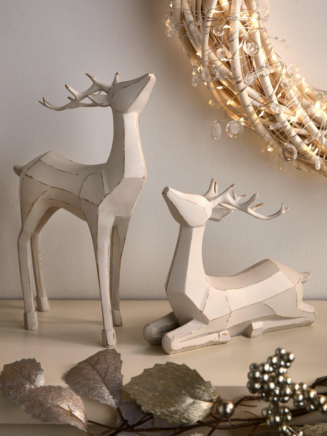 Very Home Set of 2 Stag Christmas Decorations