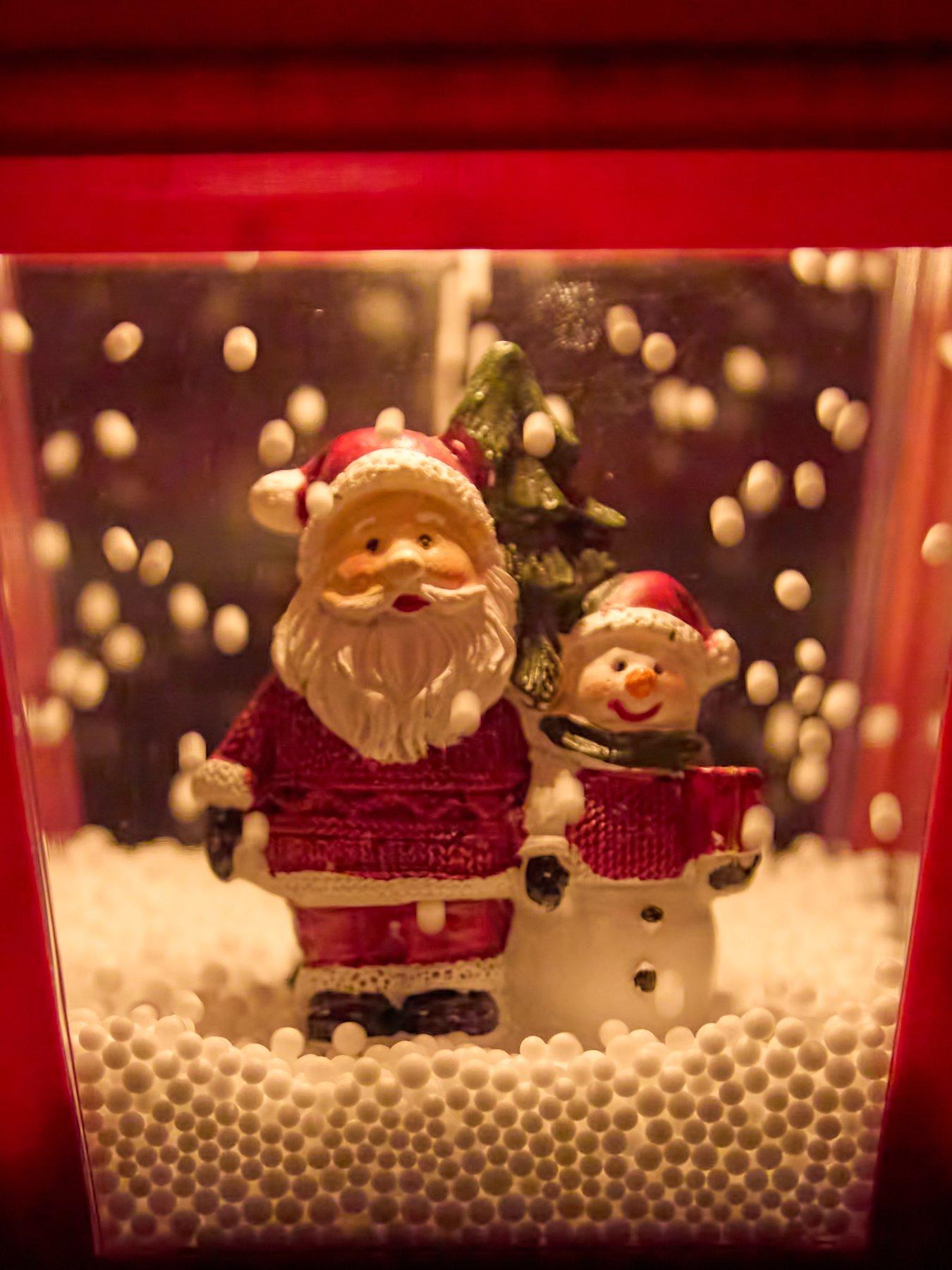 Image 4 of 5 of Very Home Christmas Scene Light Up Snowing Lantern with Music