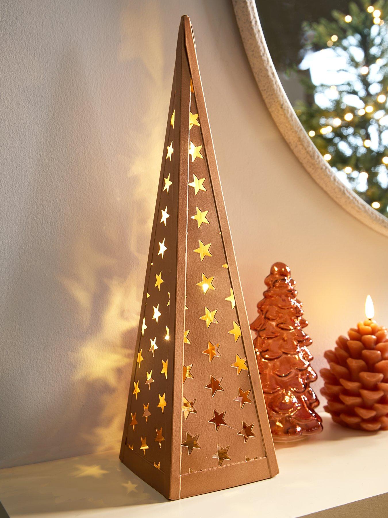 very-home-metal-cone-copper-star-light-christmas-decoration