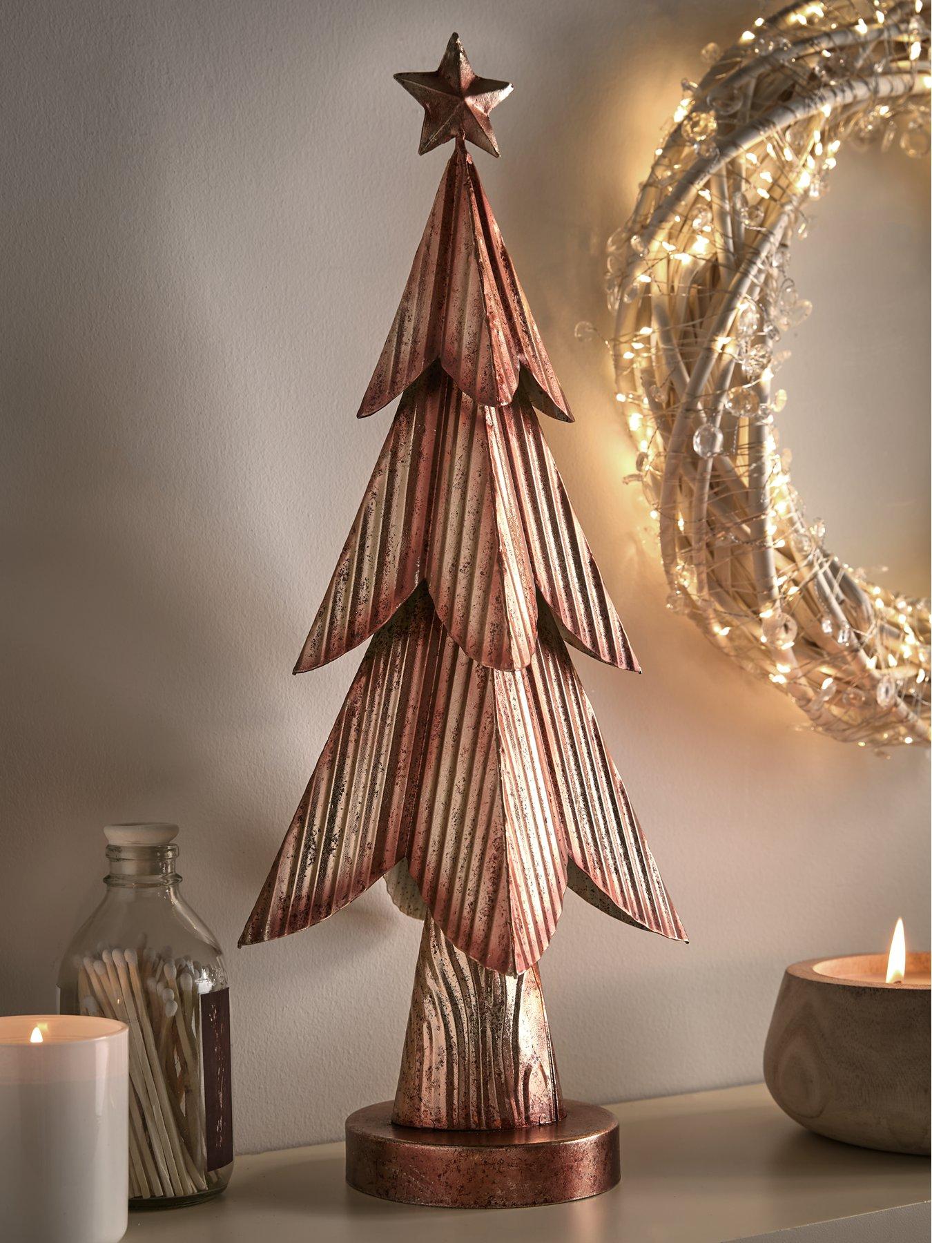 Very Home Metal Copper Christmas Tree - 47 cm