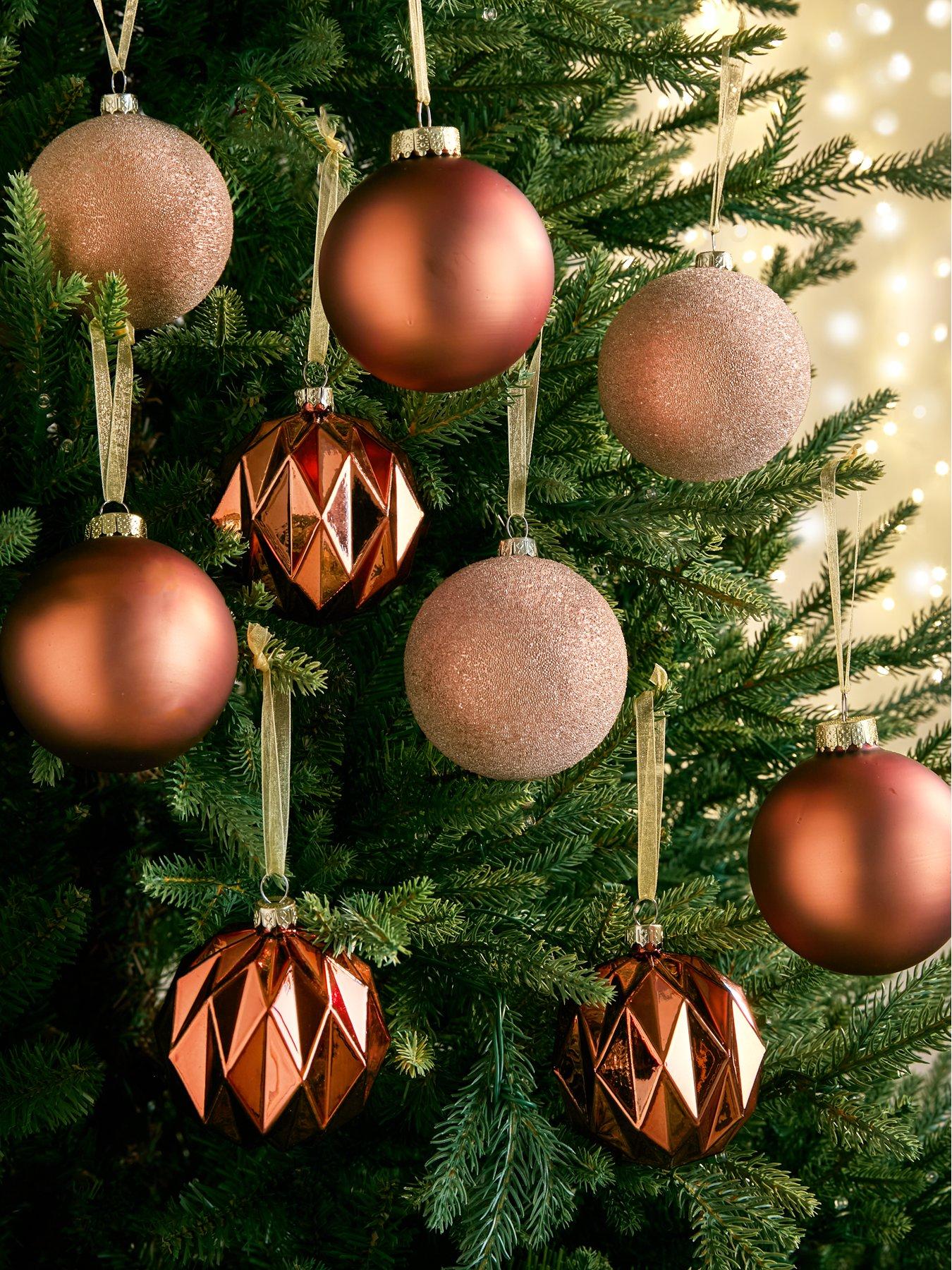 Very Home Set of 9 Copper Baubles
