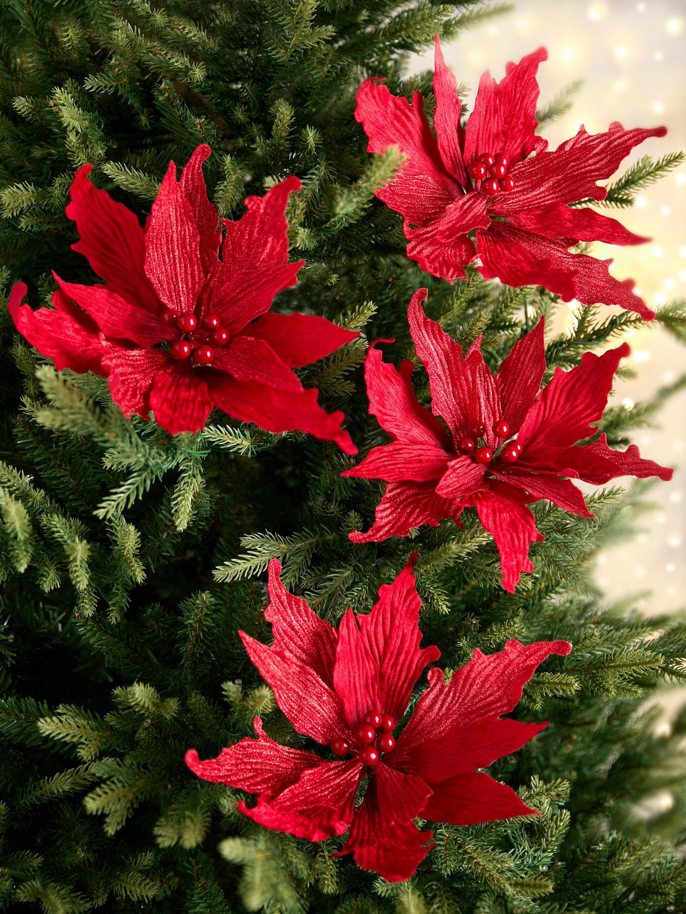 very-home-set-of-4-red-poinsettia-christmas-tree-clips