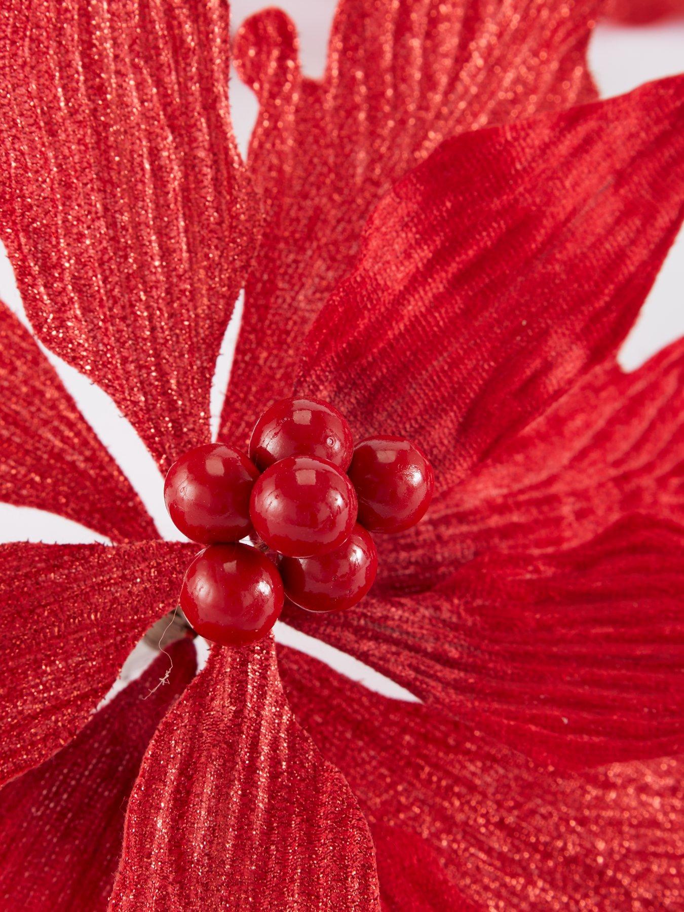 very-home-set-of-4-red-poinsettia-christmas-tree-clipsback