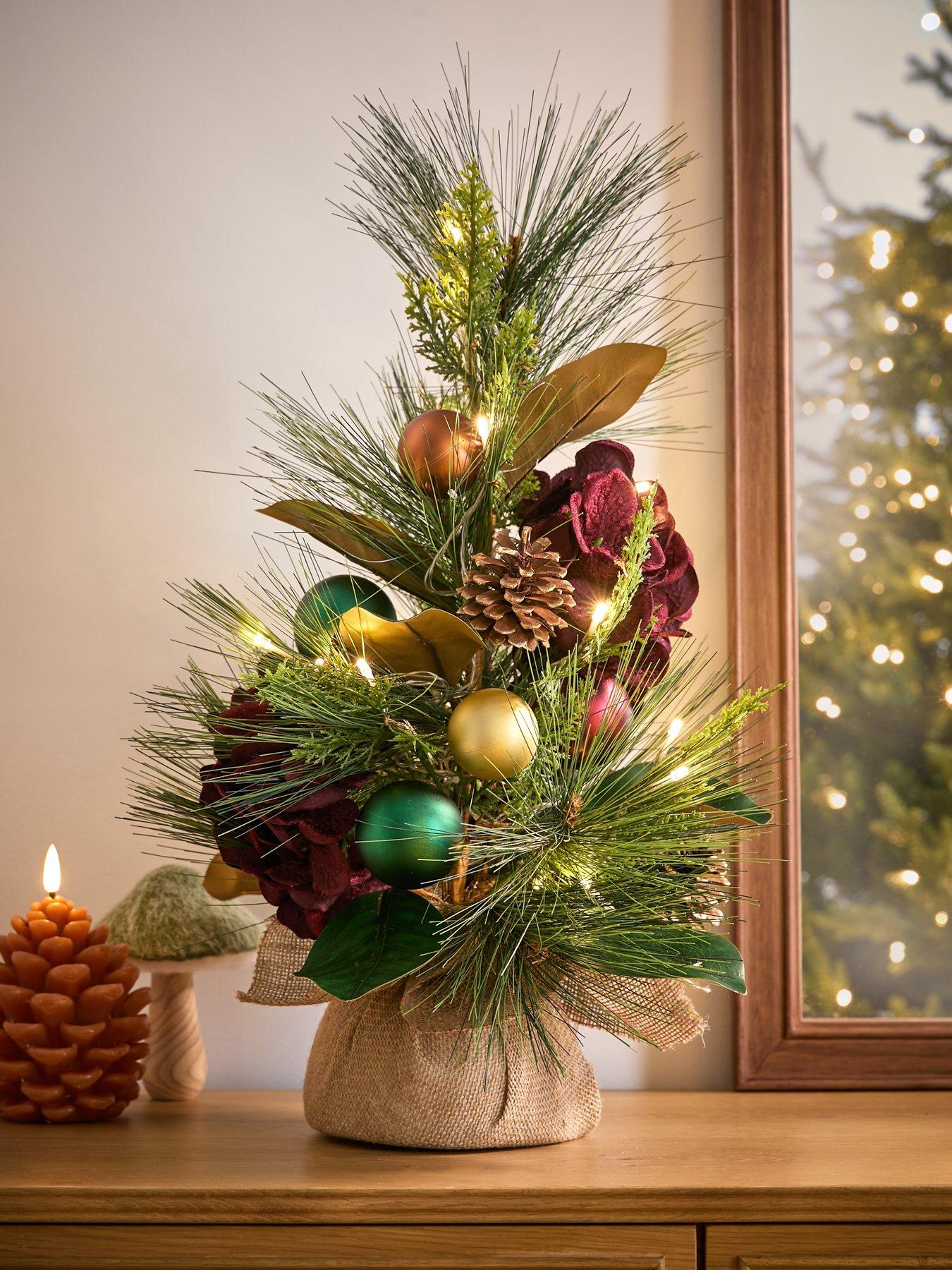 Image of Very Home Hydrangea Pre-Lit Small Christmas Tree