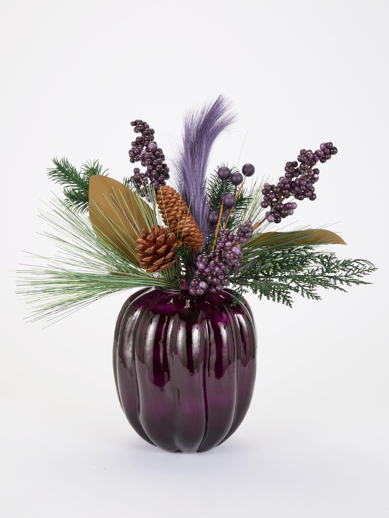 very-home-foliage-filled-glassnbspvase-christmas-decorationstillFront