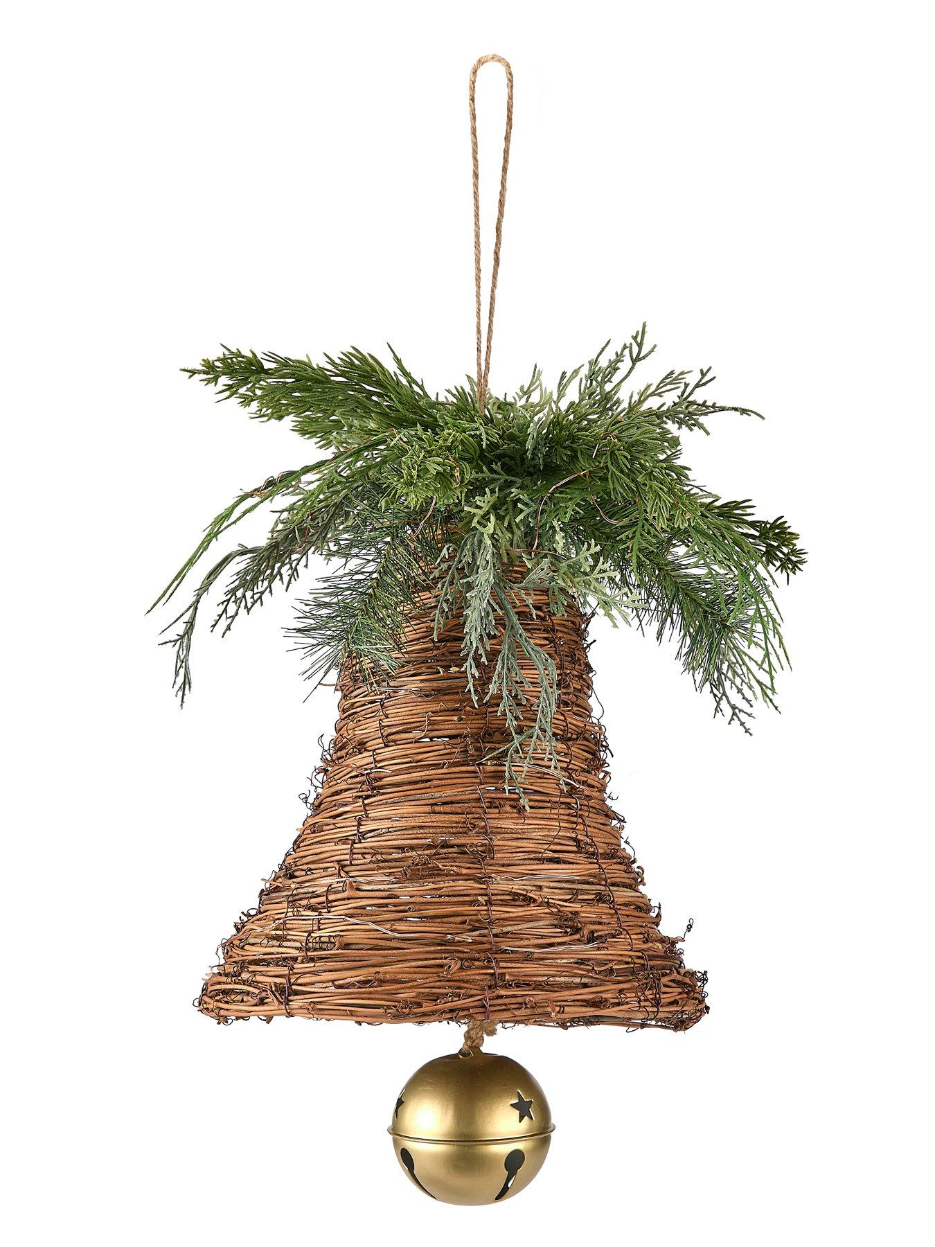 very-home-rattan-pre-lit-bell-with-foliage-christmas-decorationstillFront