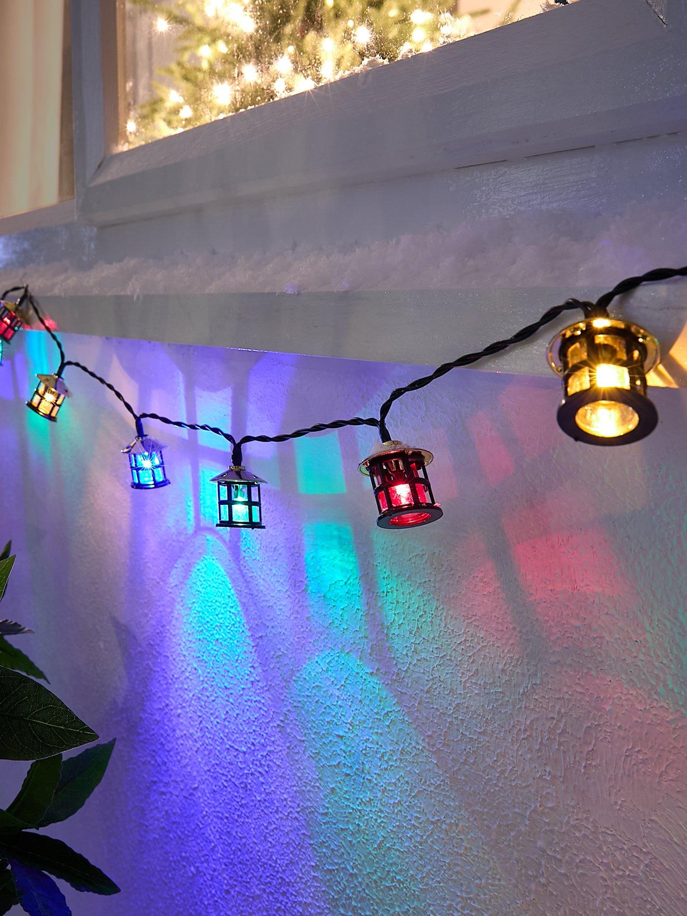 Image 1 of 6 of The Very Collection Battery Operated Traditional Lantern Outdoor Christmas Lights