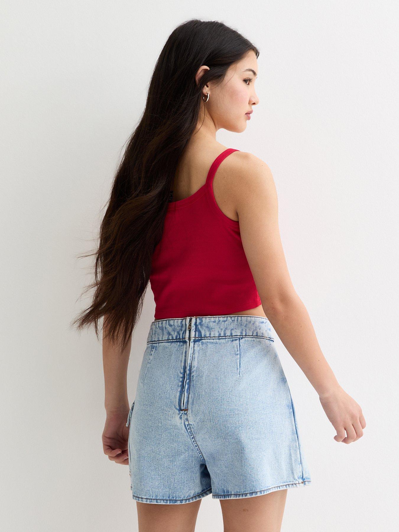 Image 3 of 4 of New Look 915 Girls Ribbed Crop Cami Top - Red