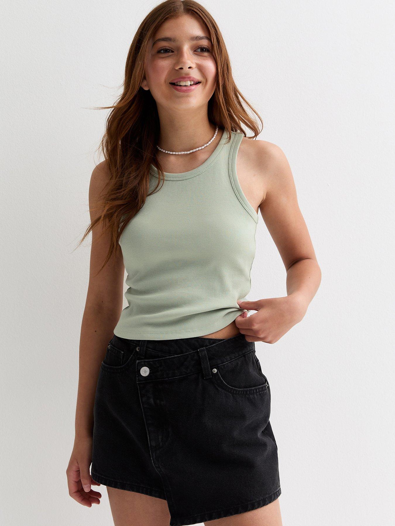 new-look-915-girls-light-green-ribbed-racer-vestfront