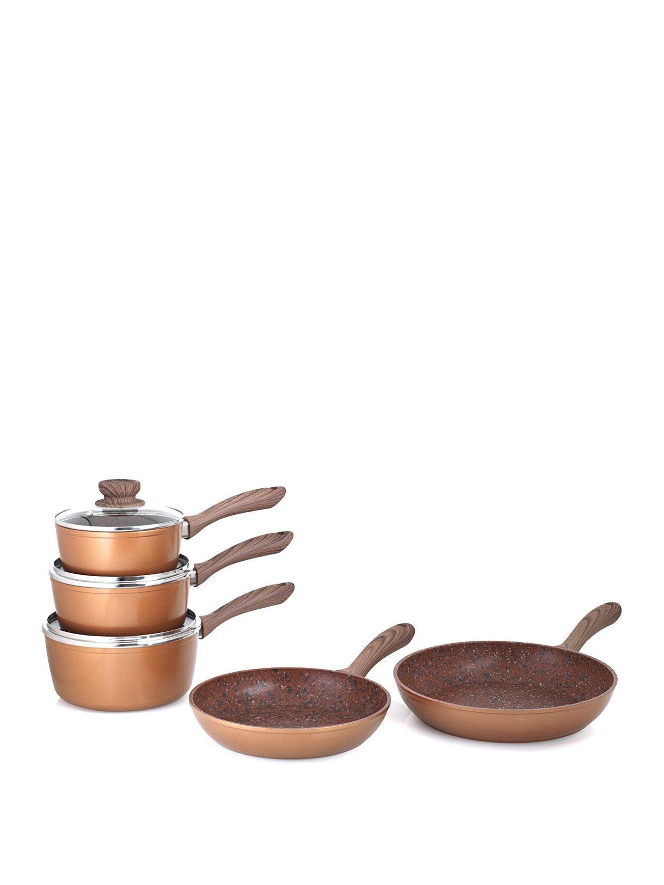 Image 1 of 3 of JML Copper Stone 5-Piece Saucepan and Frying Pan Set