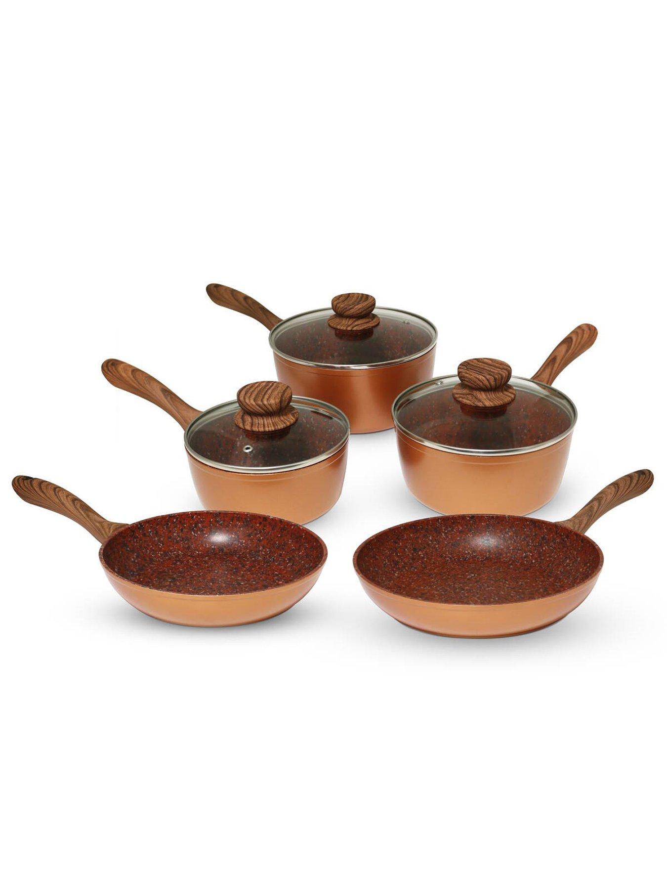Image 3 of 3 of JML Copper Stone 5-Piece Saucepan and Frying Pan Set