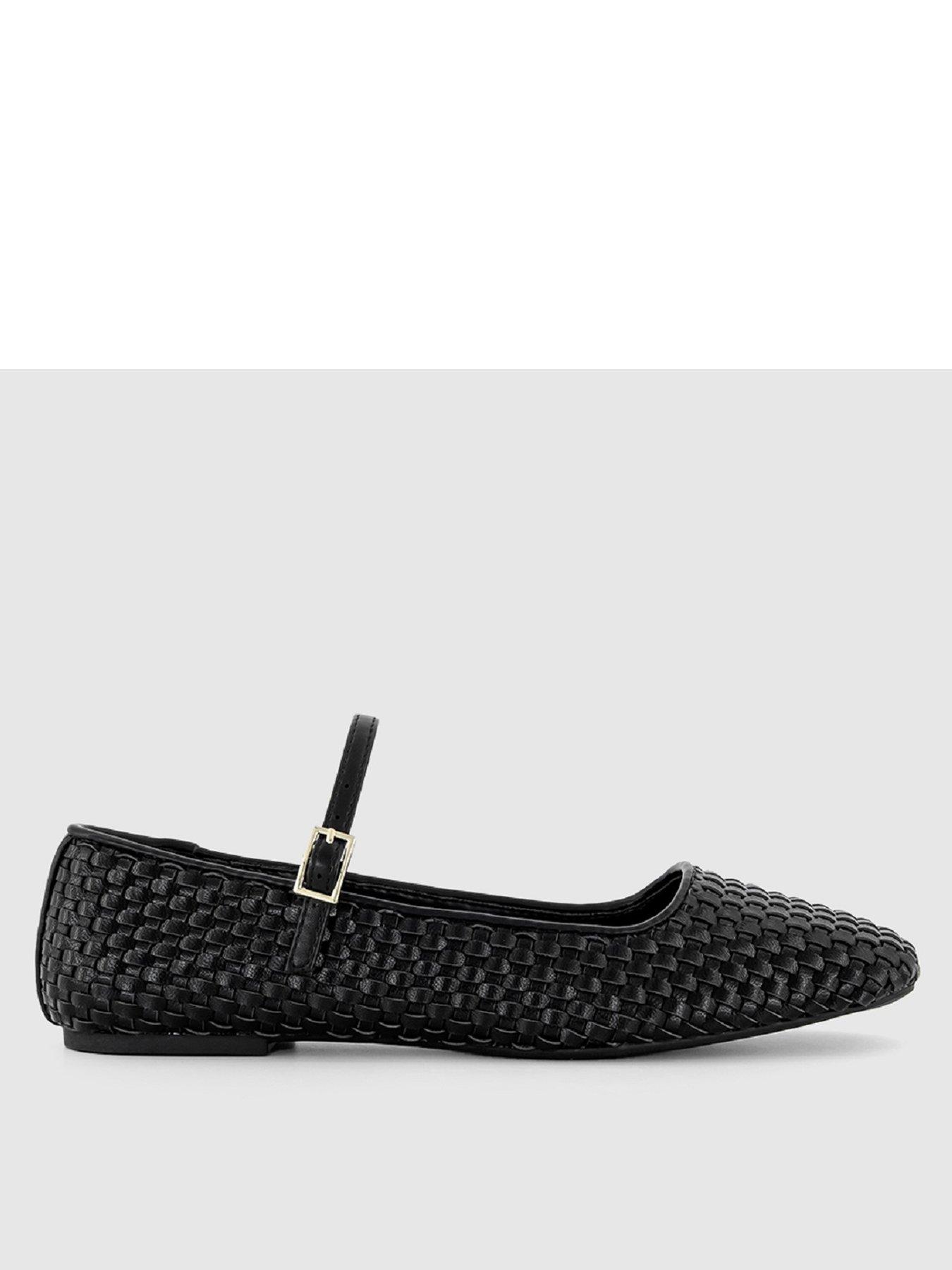 office-folk-woven-mary-jane-flat-shoe-blackstillFront