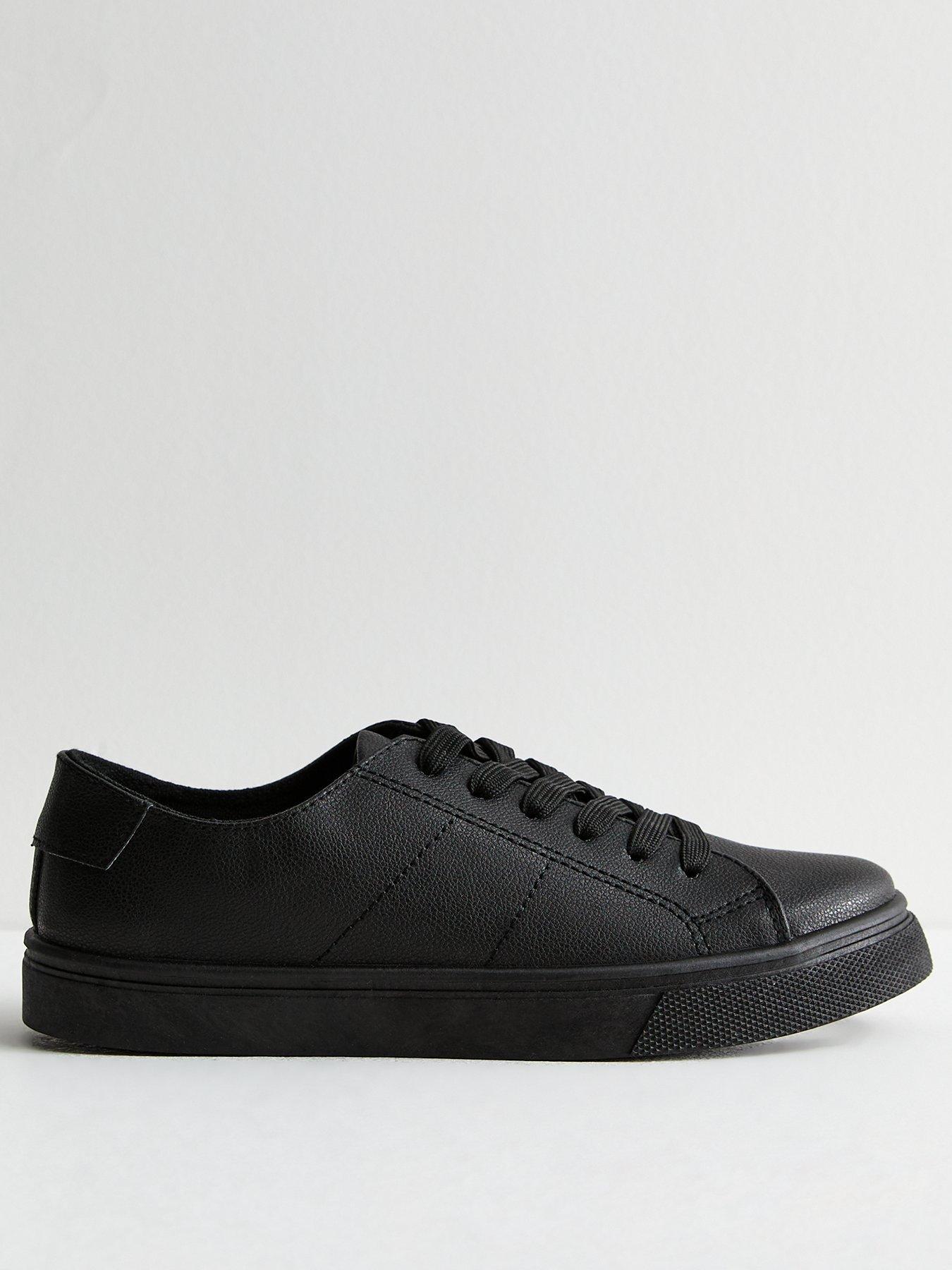 new-look-black-leather-look-trainers