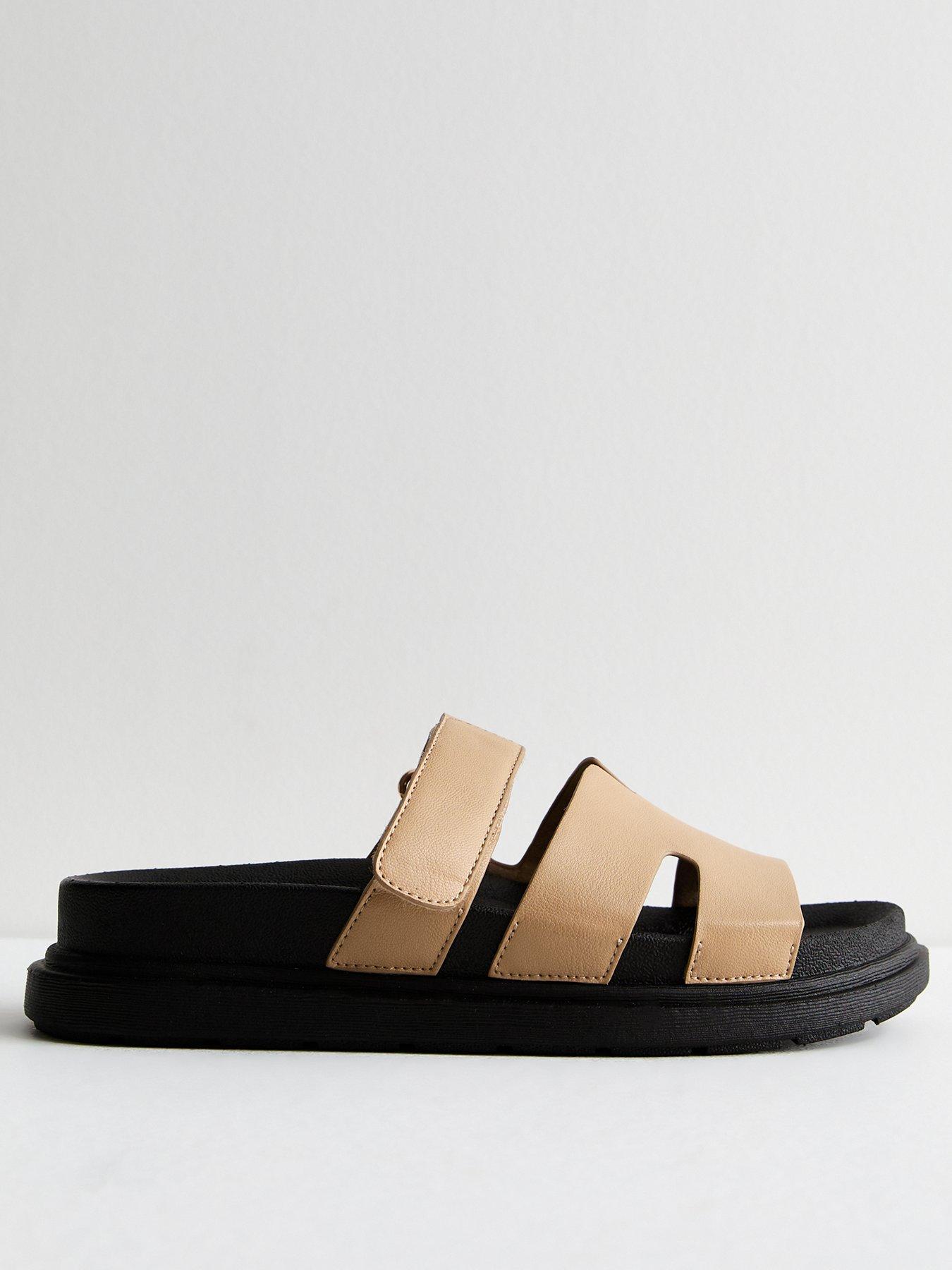 new-look-light-brown-leather-look-chunky-sliders