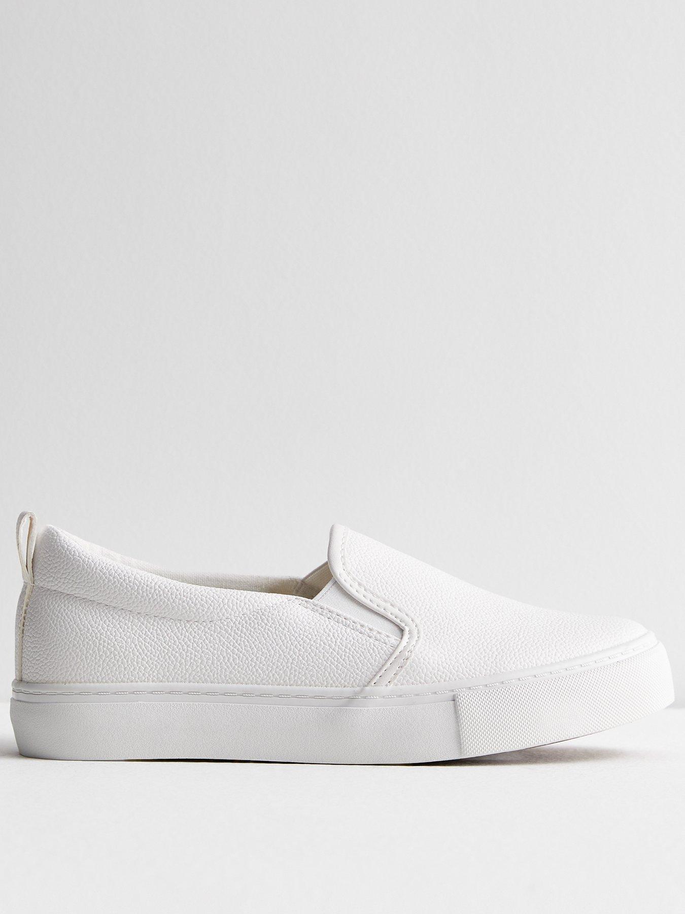 new-look-white-leather-look-slip-on-trainers