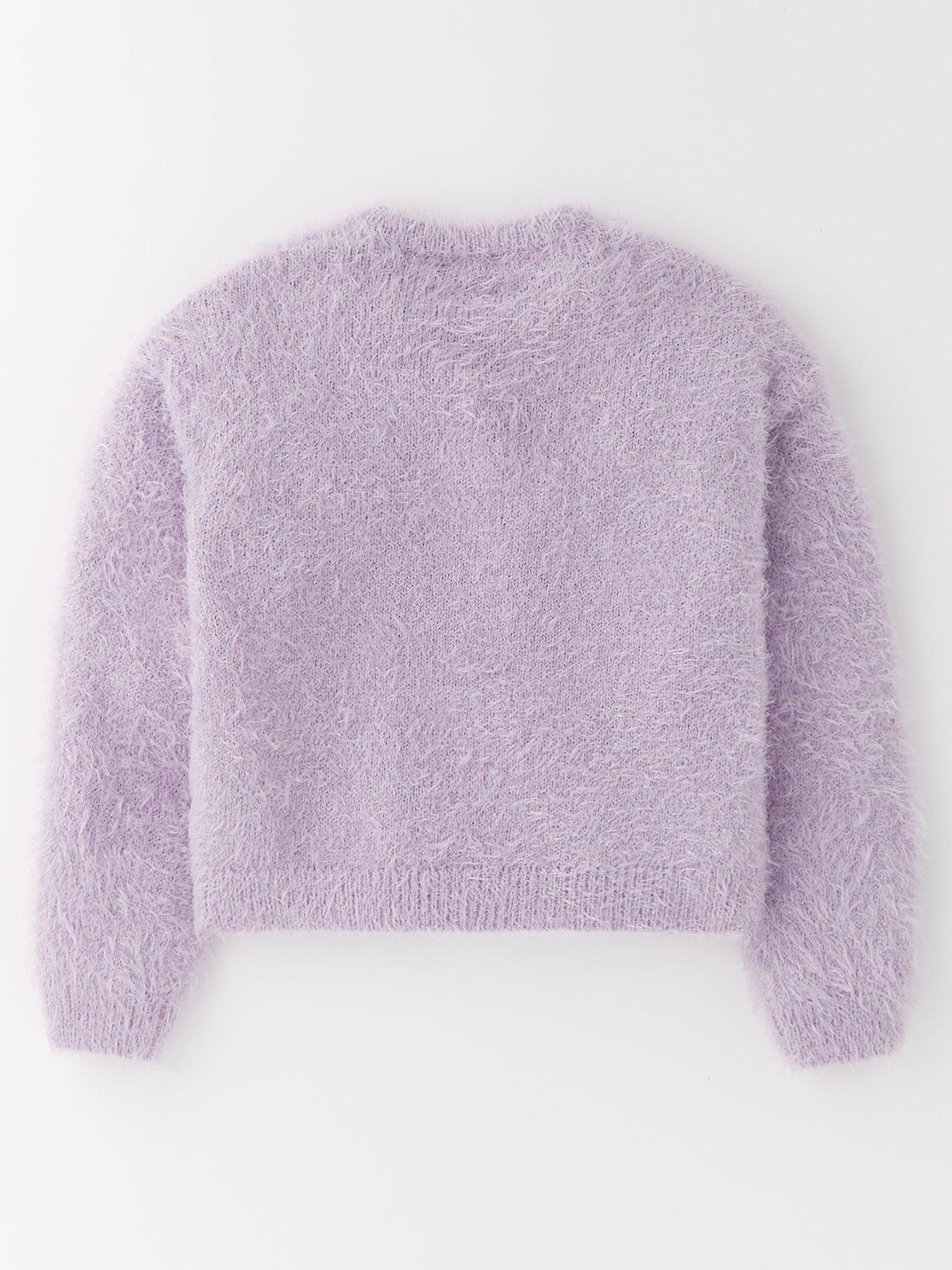 Purple fluffy jumper hotsell