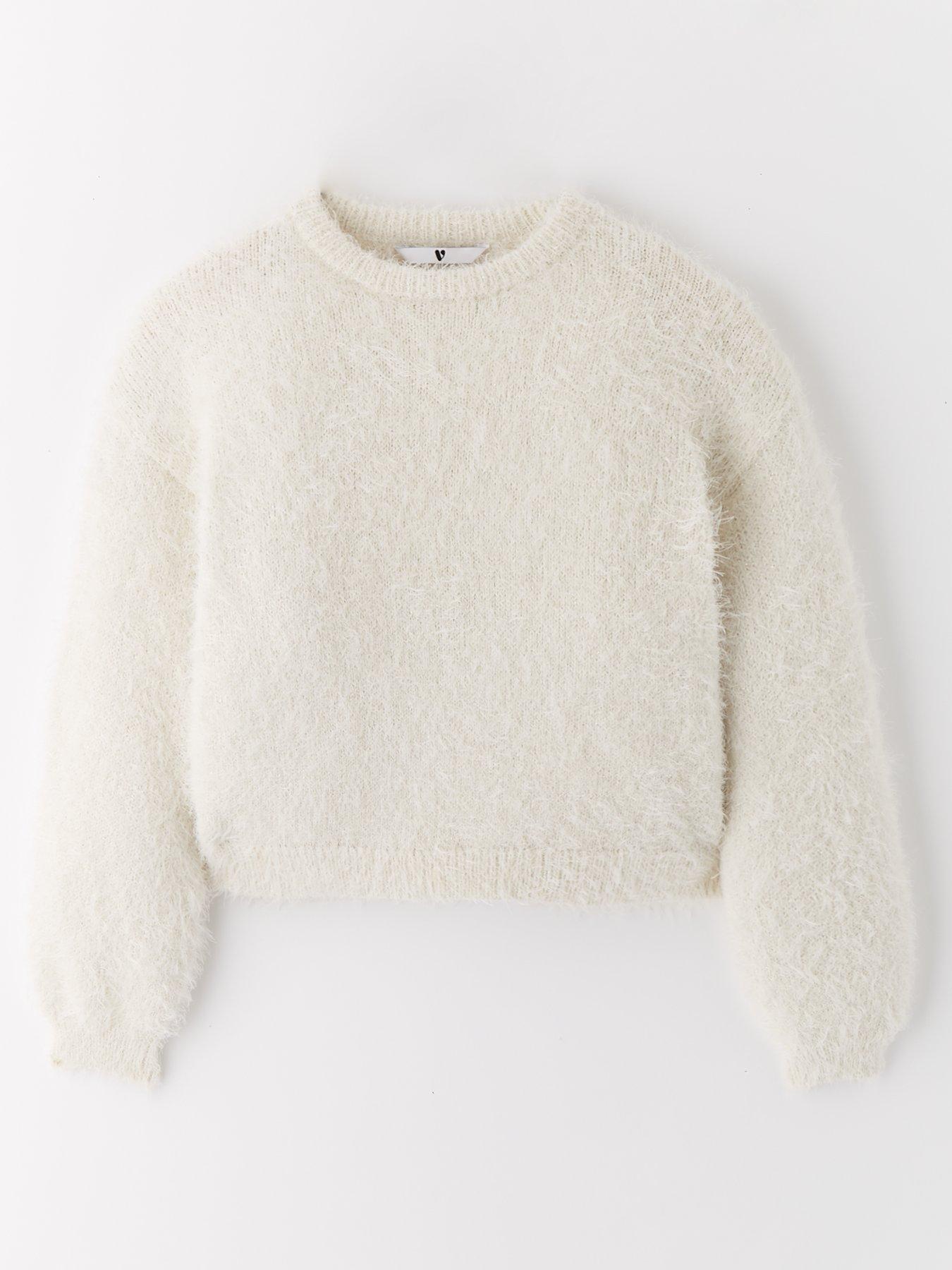 Cream fluffy jumper best sale