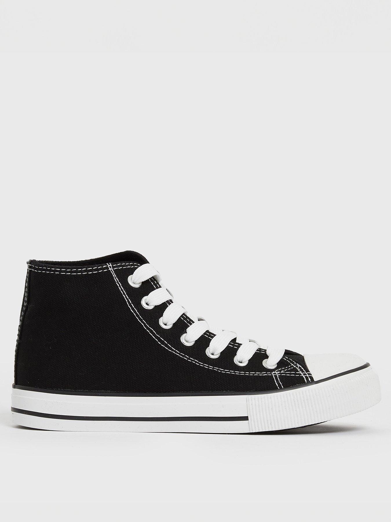 new-look-black-canvas-high-top-trainers