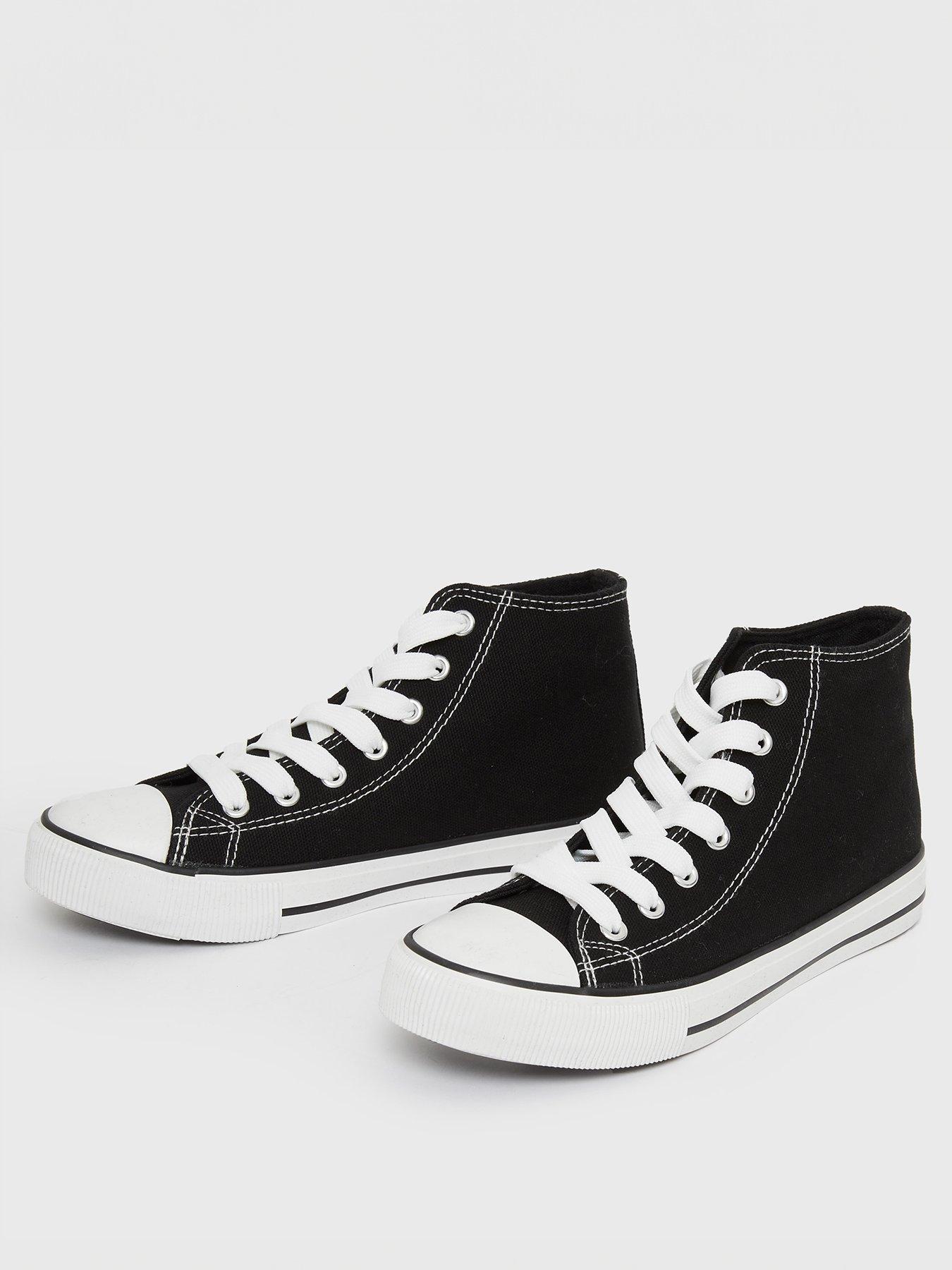 new-look-black-canvas-high-top-trainersstillFront