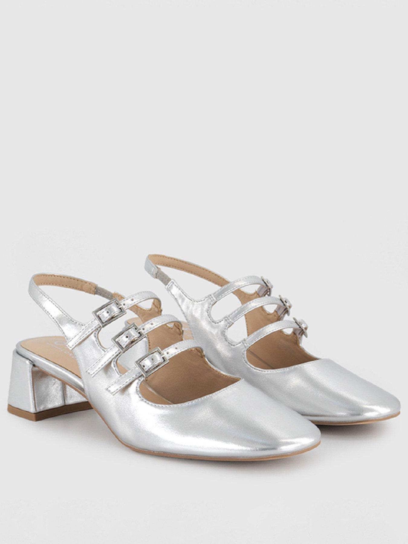 office-slingback-double-strap-mary-jane-block-heel-silverstillFront