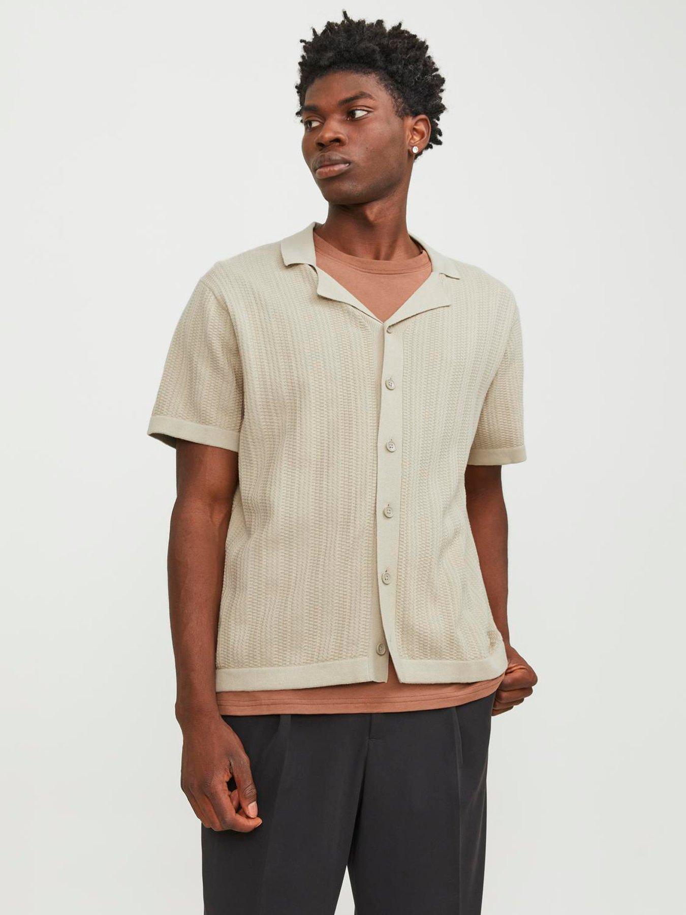 jack-jones-jack-amp-jones-short-sleeve-resort-collar-knitted-shirt-beige