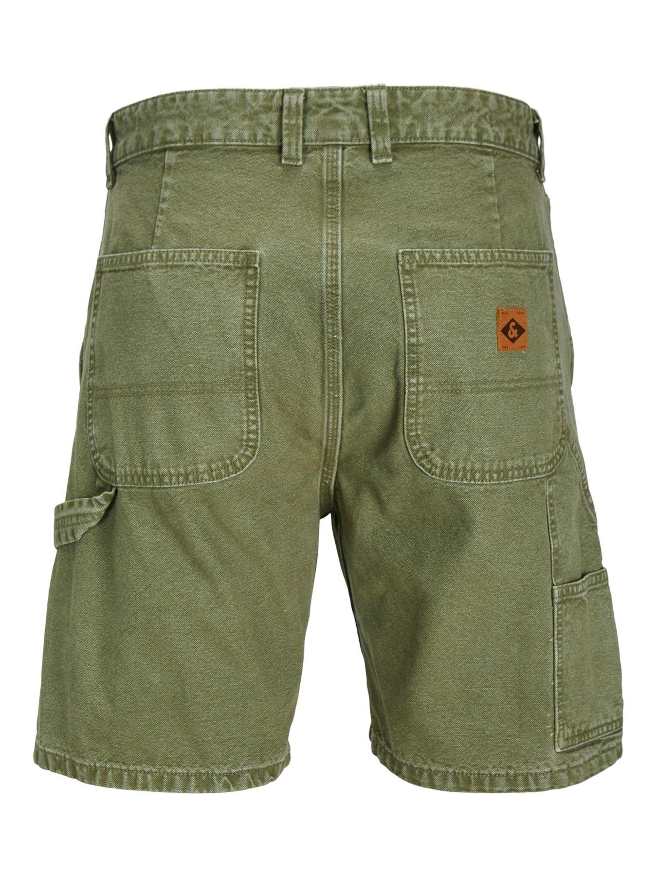 jack-jones-jack-amp-jones-loose-fit-carpenter-denim-shorts-greenstillFront