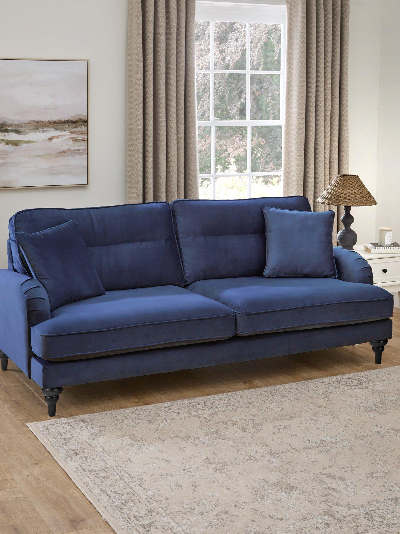 The Very Collection Victoria 4 Seater Sofa - Navy - FSC® Certified