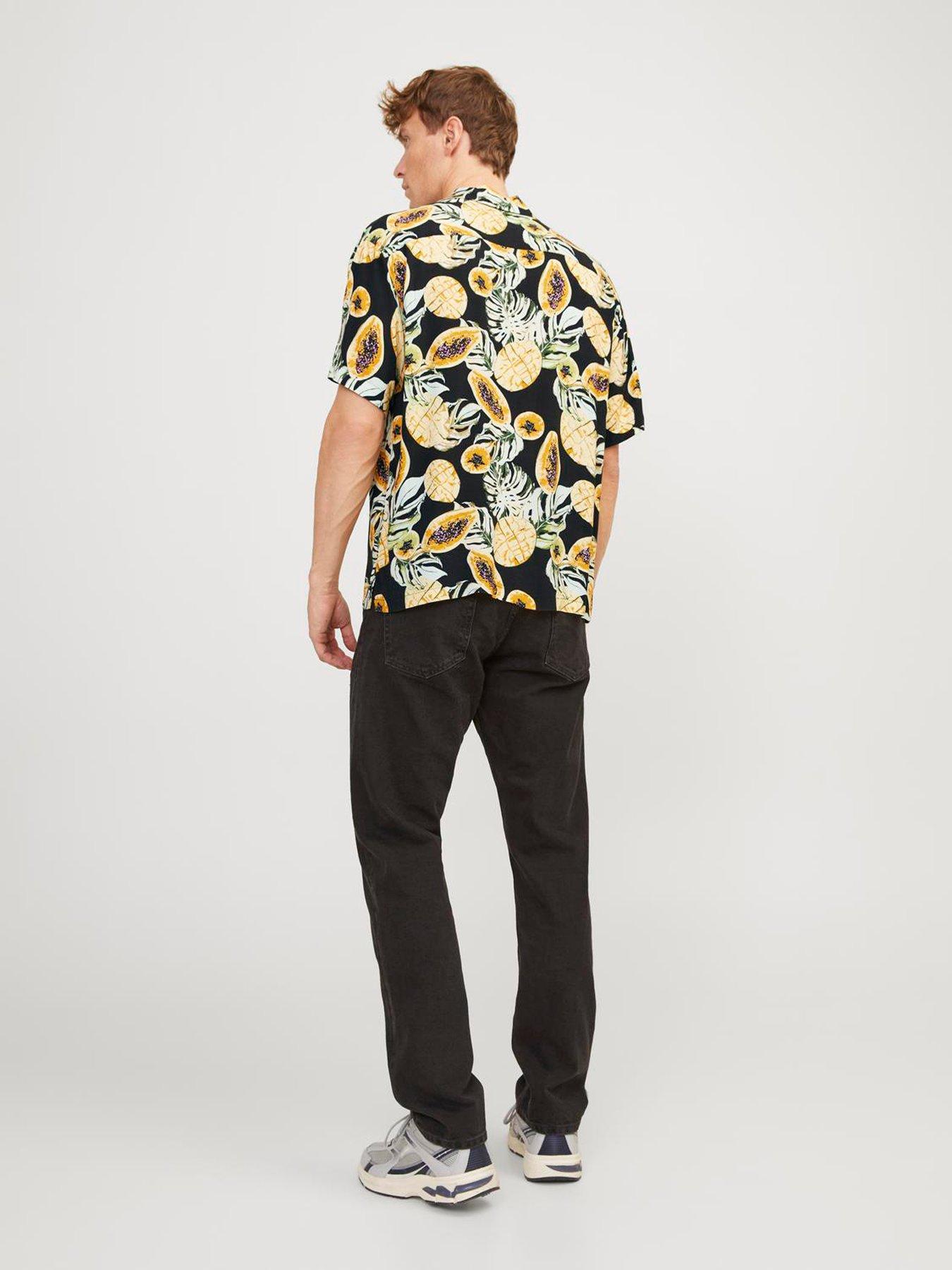 jack-jones-jack-amp-jones-short-sleeve-relaxed-fit-mango-print-shirt-blackstillFront