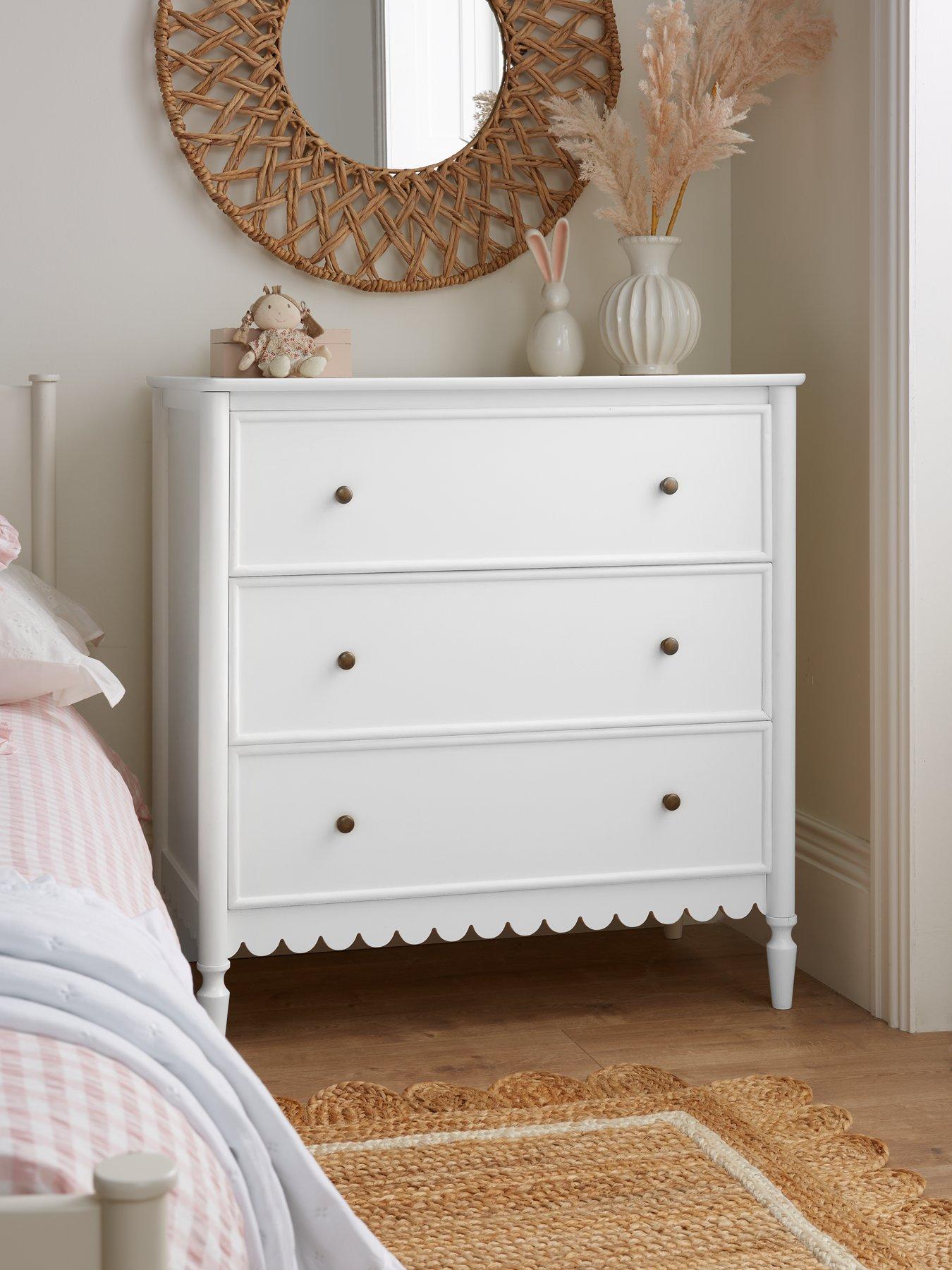 Very Home Scallop 3 Drawer Chest - White - FSC Certified