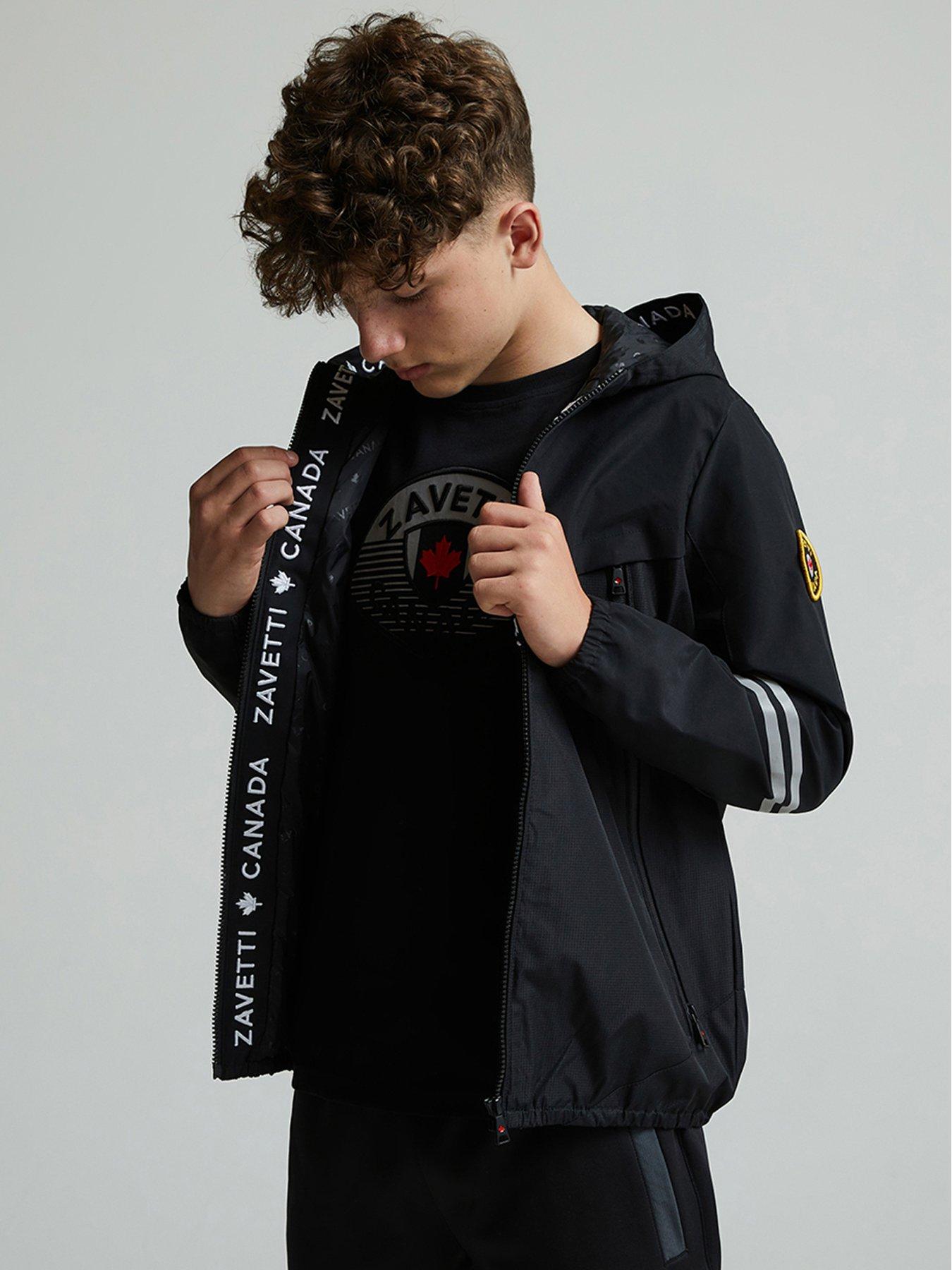 Image 4 of 6 of Zavetti Canada Junior Boys Vamaretta Windbreaker Jacket - Black