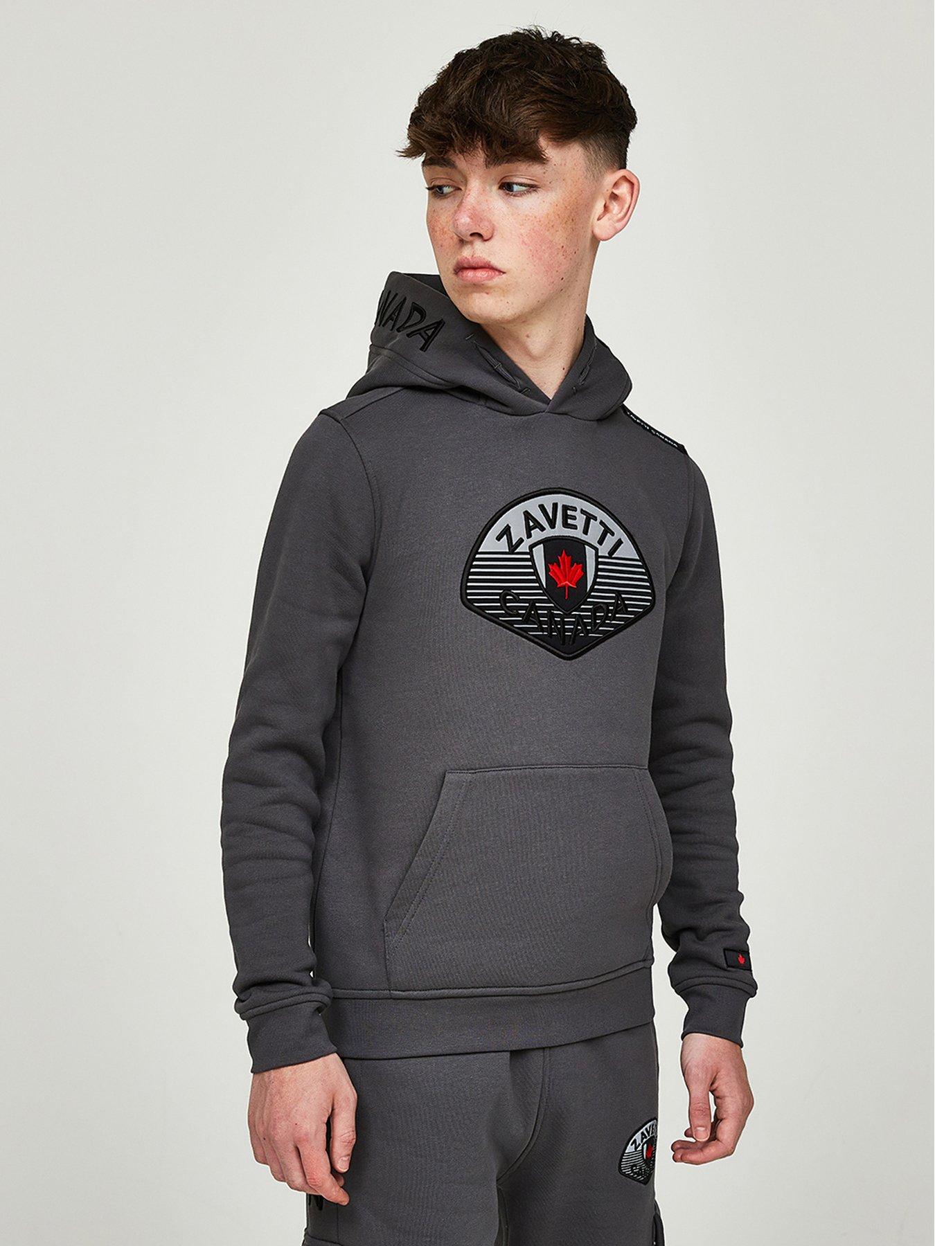 zavetti-canada-zavetti-junior-boys-botticini-reflective-over-the-head-hoodie-dark-greyoutfit