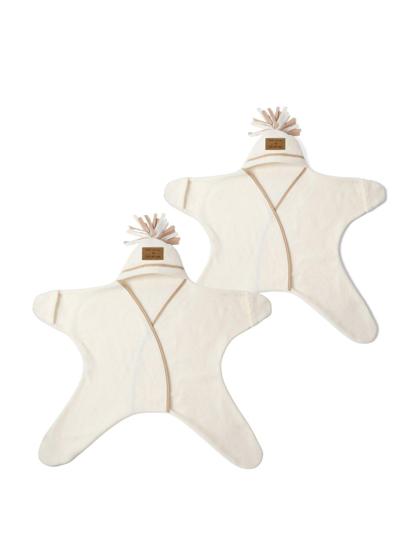 clair-de-lune-star-fleece-baby-wrap-2-pack-0-6-and-6-12-months-bundle--creamstillFront