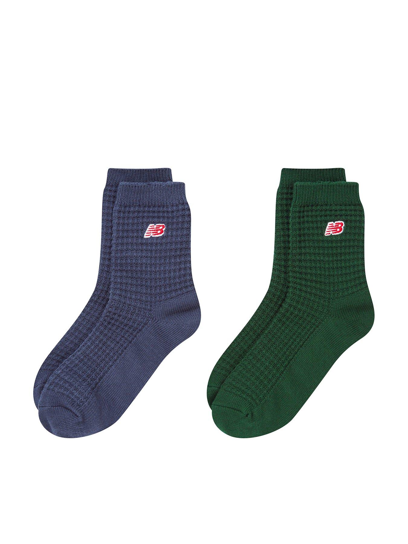 new-balance-unisex-waffle-knit-ankle-sock-2pk-navy