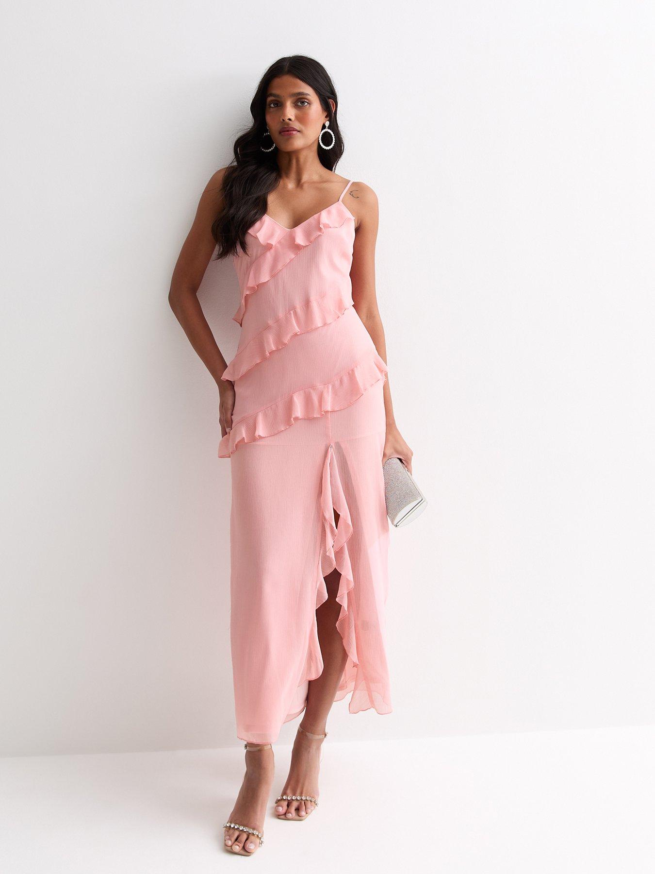 new-look-pink-ruffle-trim-strappy-midi-dress