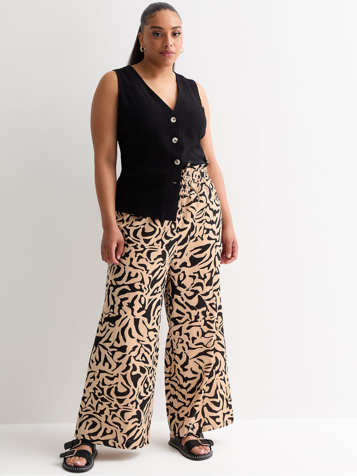 new-look-curves-brown-print-wide-leg-trousers