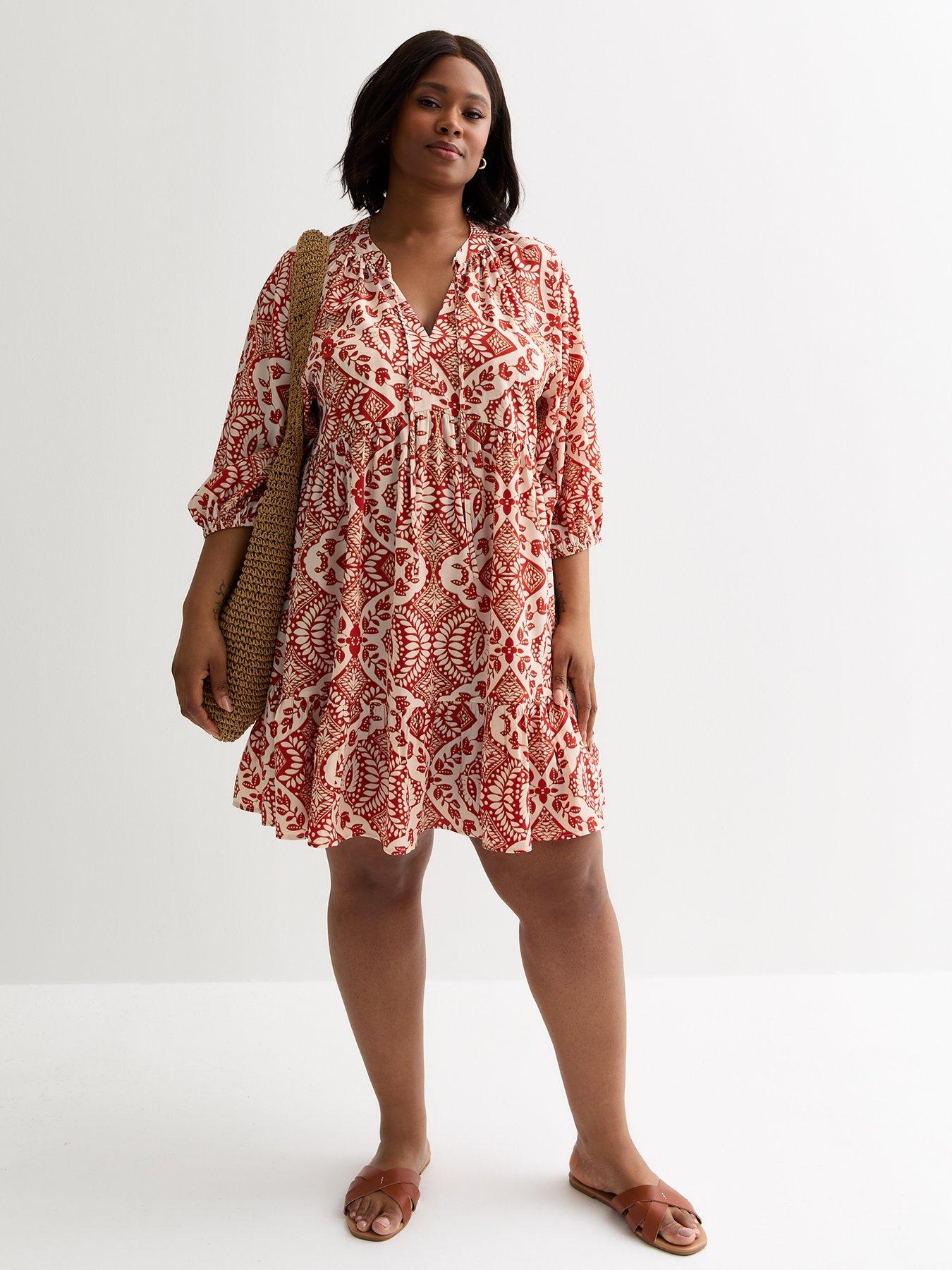 new-look-curves-rust-floral-print-crepe-mini-smock-dressback