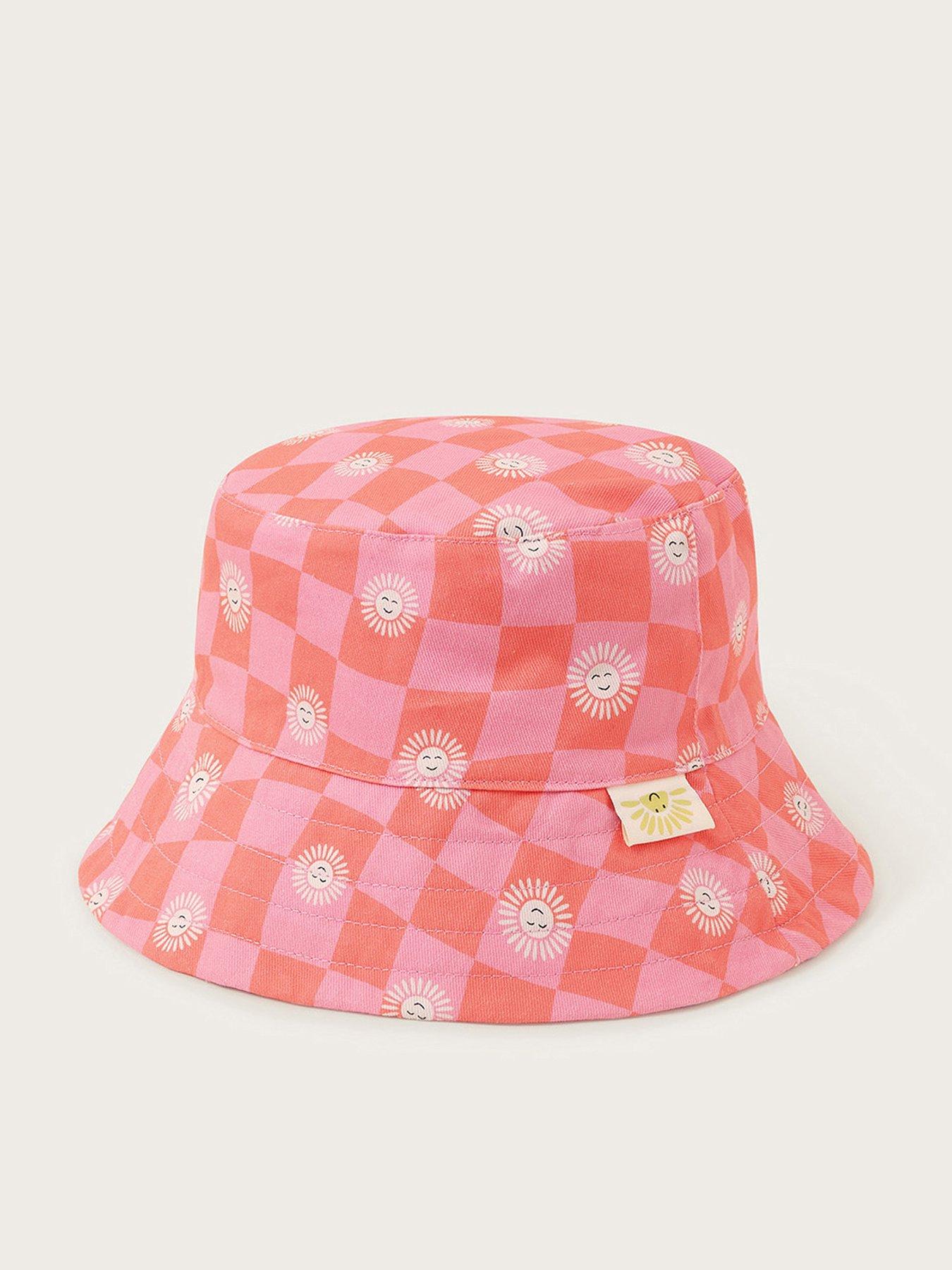 Image 1 of 4 of Monsoon Girls Checkerboard Bucket Hat - Pink