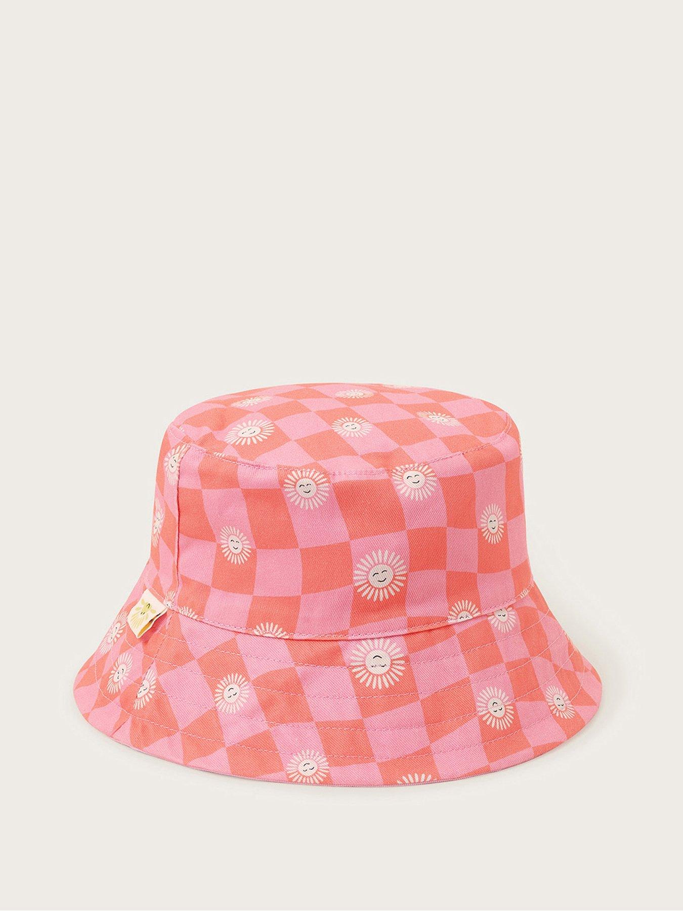 Image 2 of 4 of Monsoon Girls Checkerboard Bucket Hat - Pink