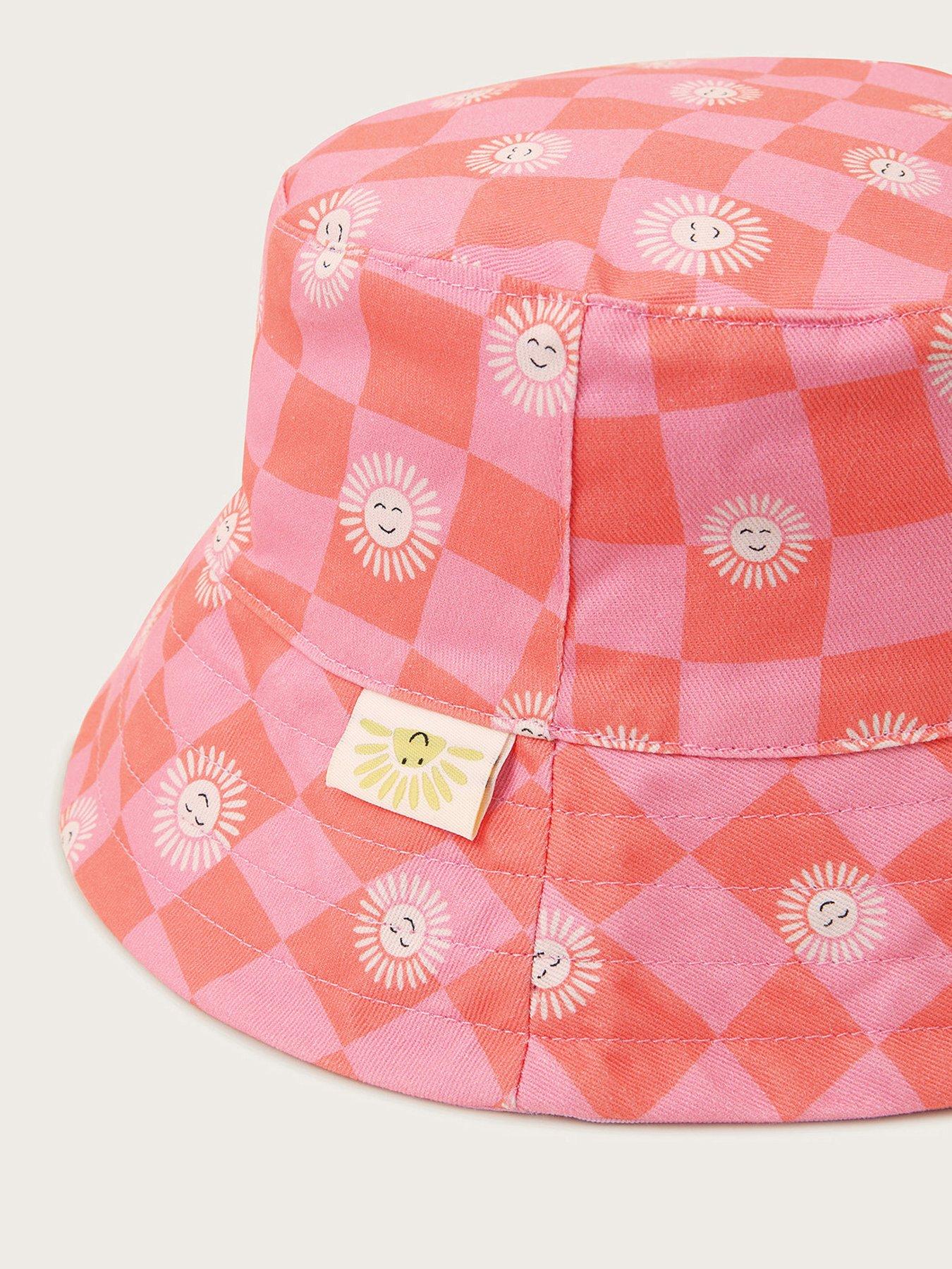 Image 4 of 4 of Monsoon Girls Checkerboard Bucket Hat - Pink