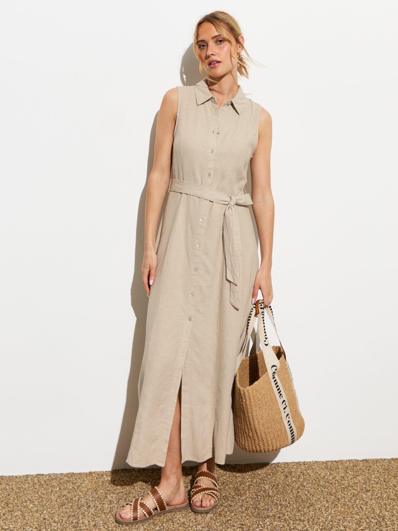 new-look-stone-sleeveless-linen-blend-buttoned-midi-shirt-dressback