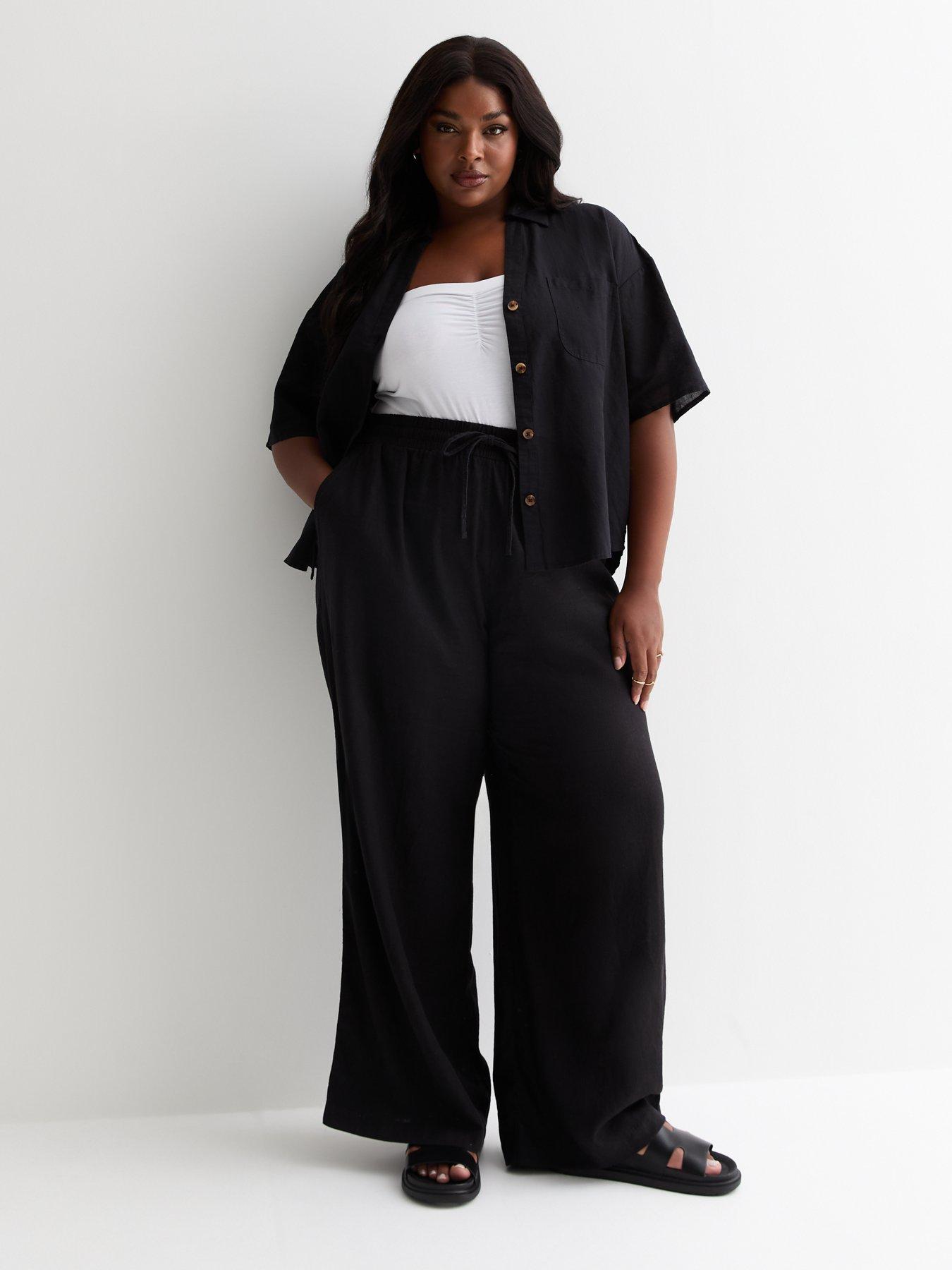 new-look-curves-black-linen-blend-wide-leg-trousers