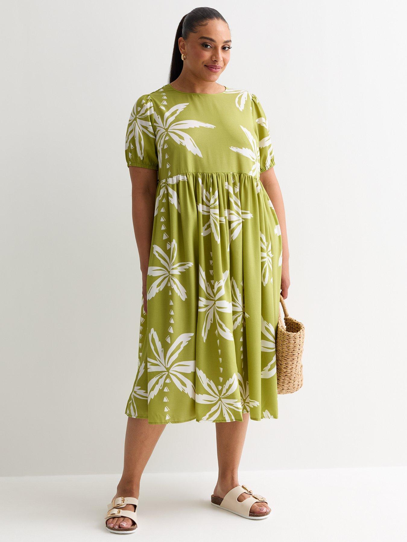 new-look-curves-green-palm-print-midi