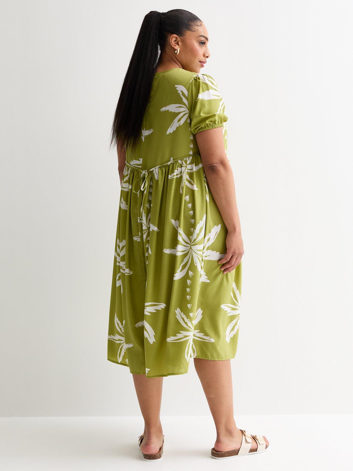 new-look-curves-green-palm-print-midistillFront