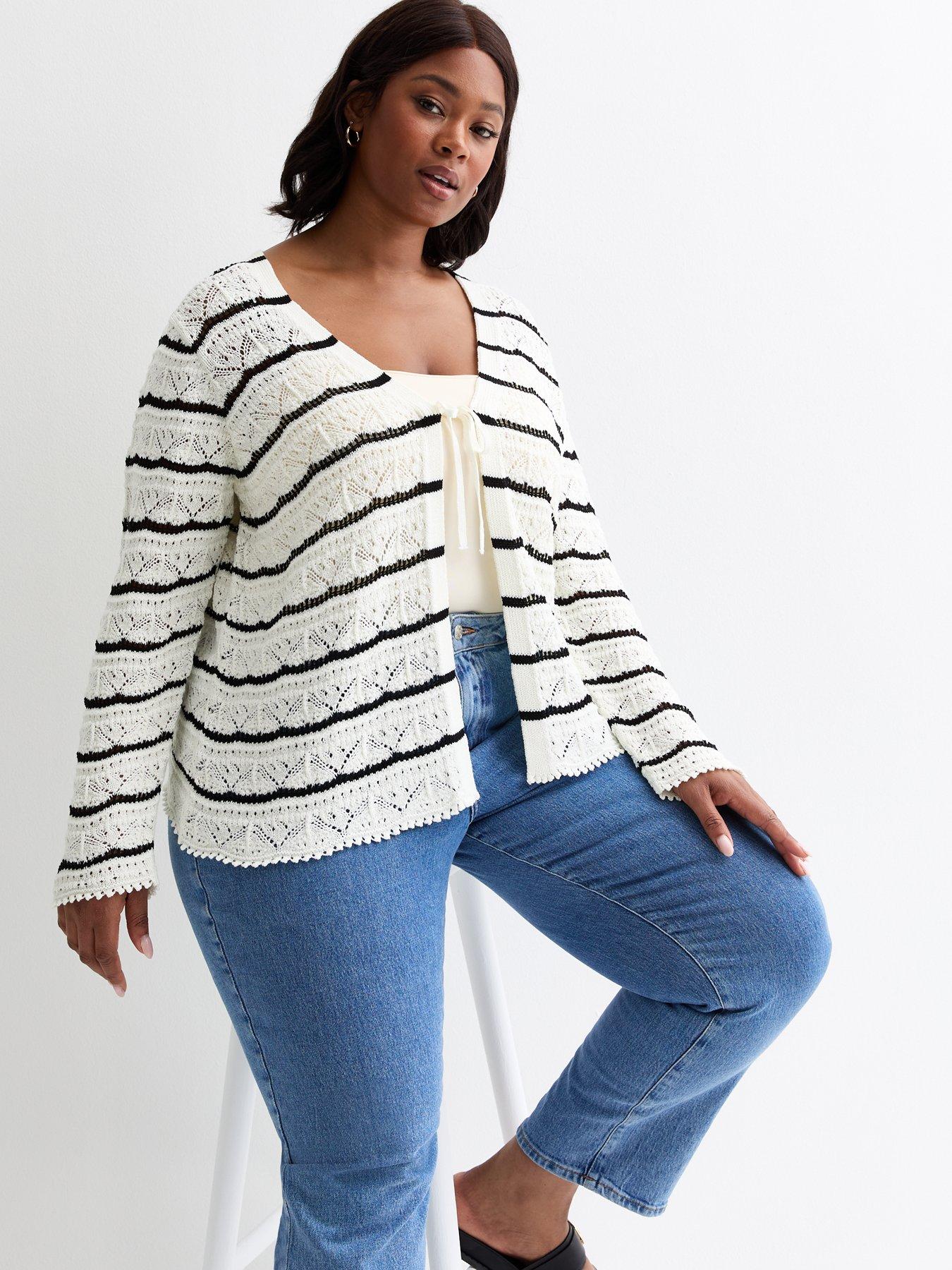 new-look-white-stripe-stitch-knit-tie-front-cardigan