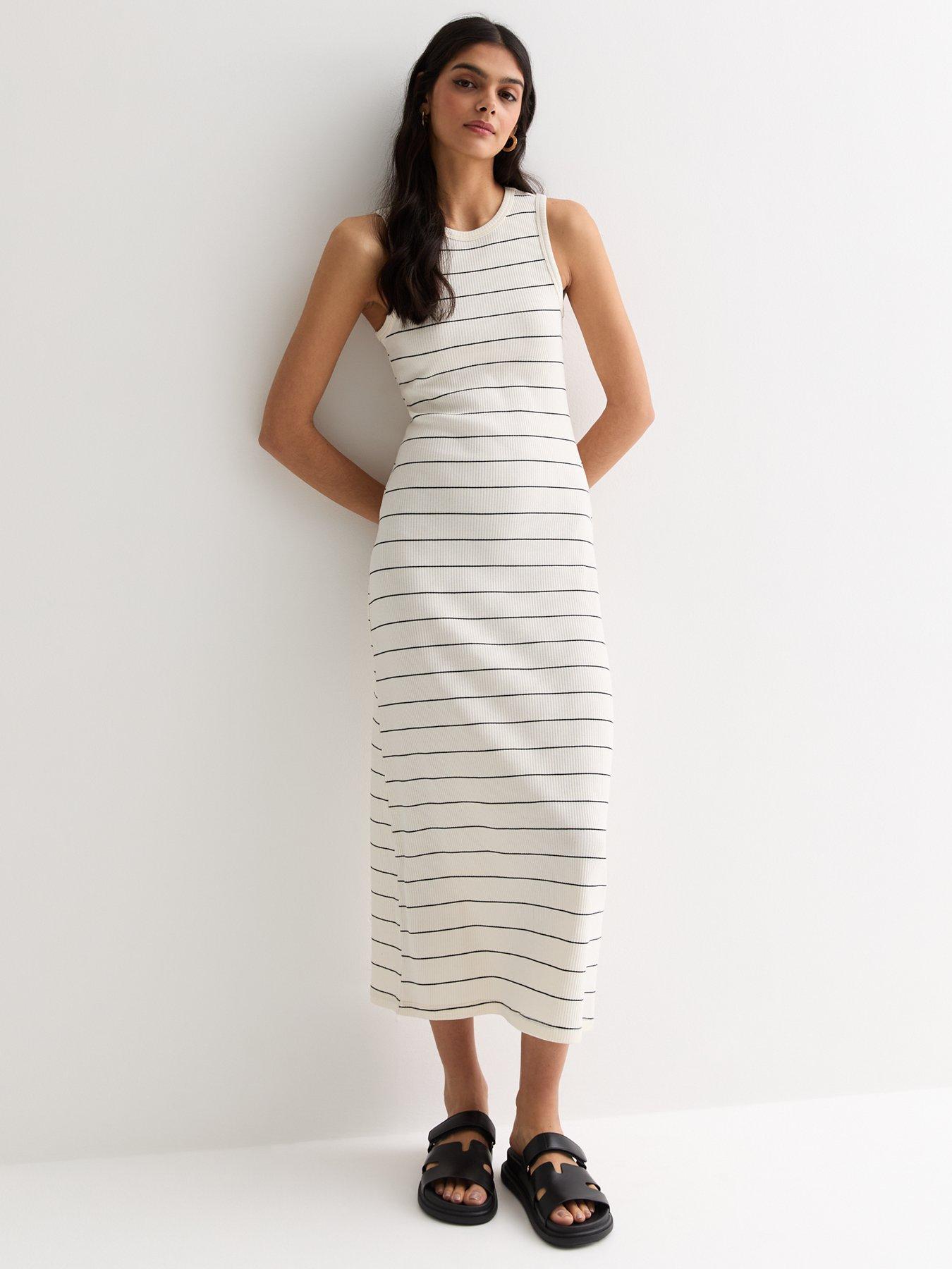 new-look-white-stripe-ribbed-tank-midi-dress