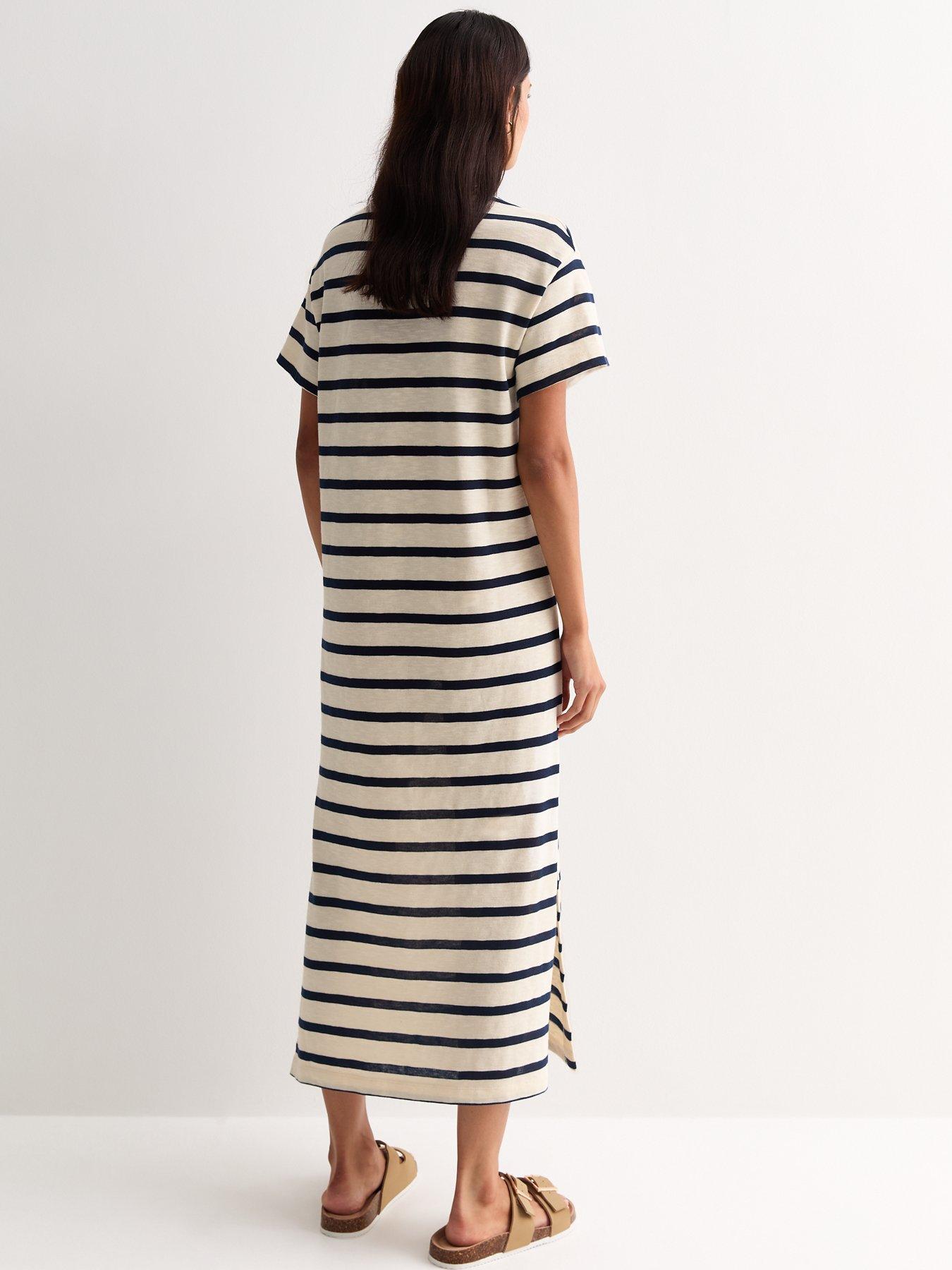 new-look-navy-and-cream-stripe-oversized-midi-t-shirt-dressstillFront