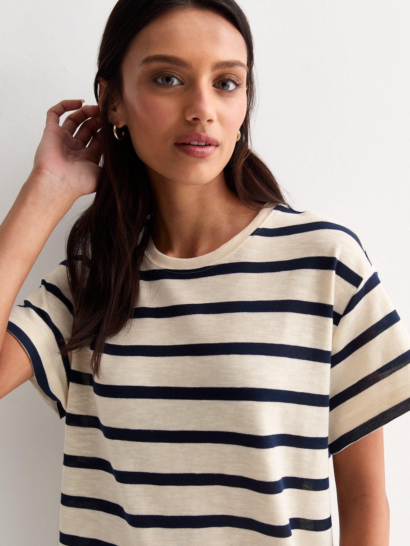 new-look-navy-and-cream-stripe-oversized-midi-t-shirt-dressoutfit