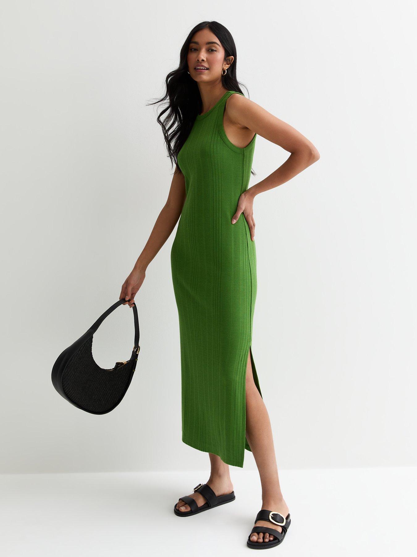 new-look-green-ribbed-racer-midi-dressback