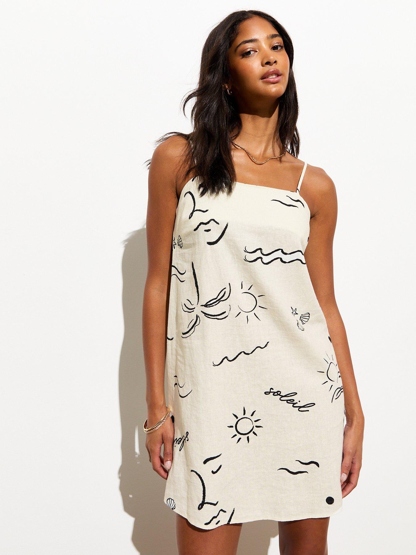 new-look-white-linen-blend-sun-print-mini-slip-dress